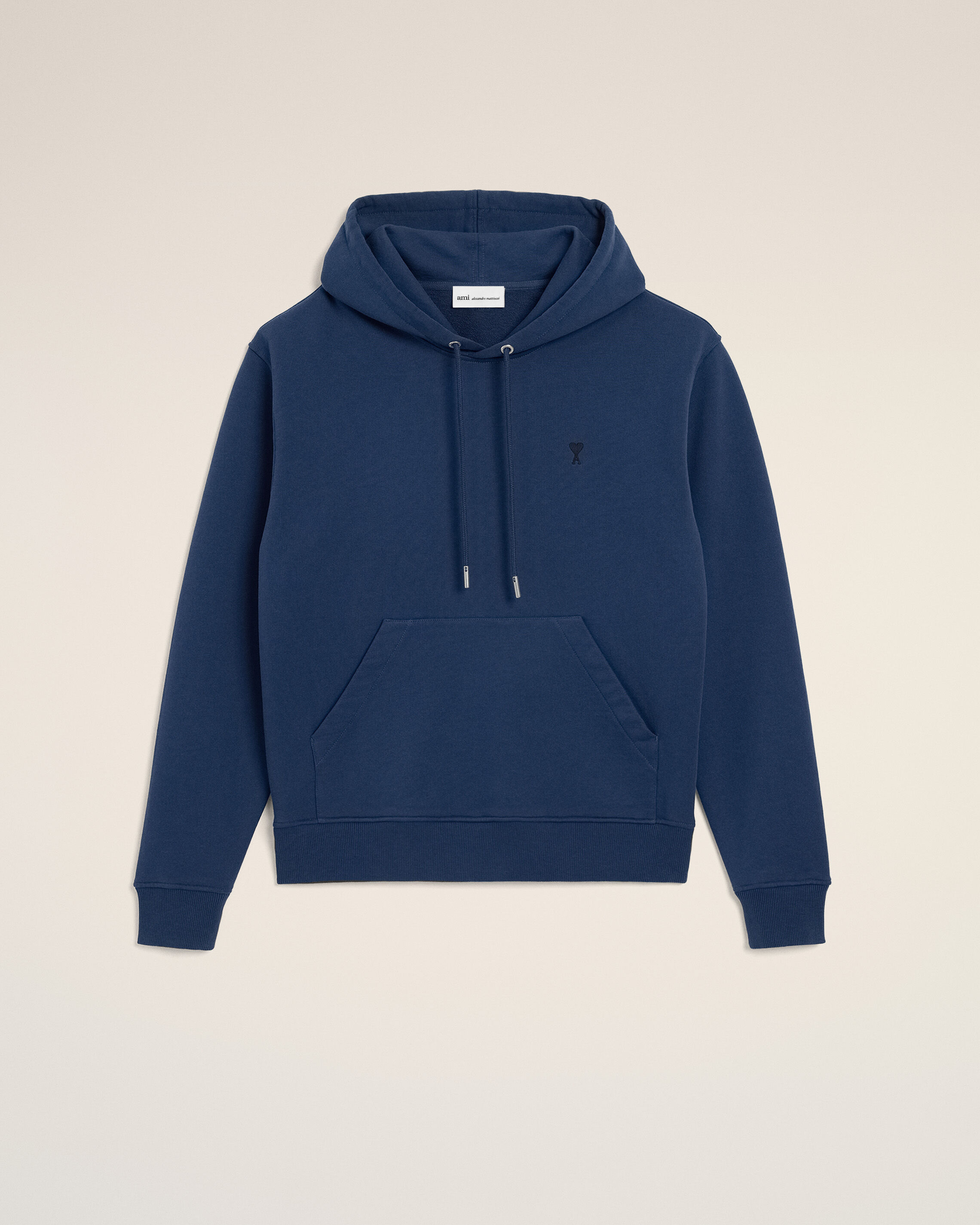 Ami Paris - Blue Cotton Ami De Coeur Hoodie Blue - For Large Mainmaterial:cotton Rib:cotton/Elastane,Mainmaterial:cotton Rib:cotton/Elastane Men's