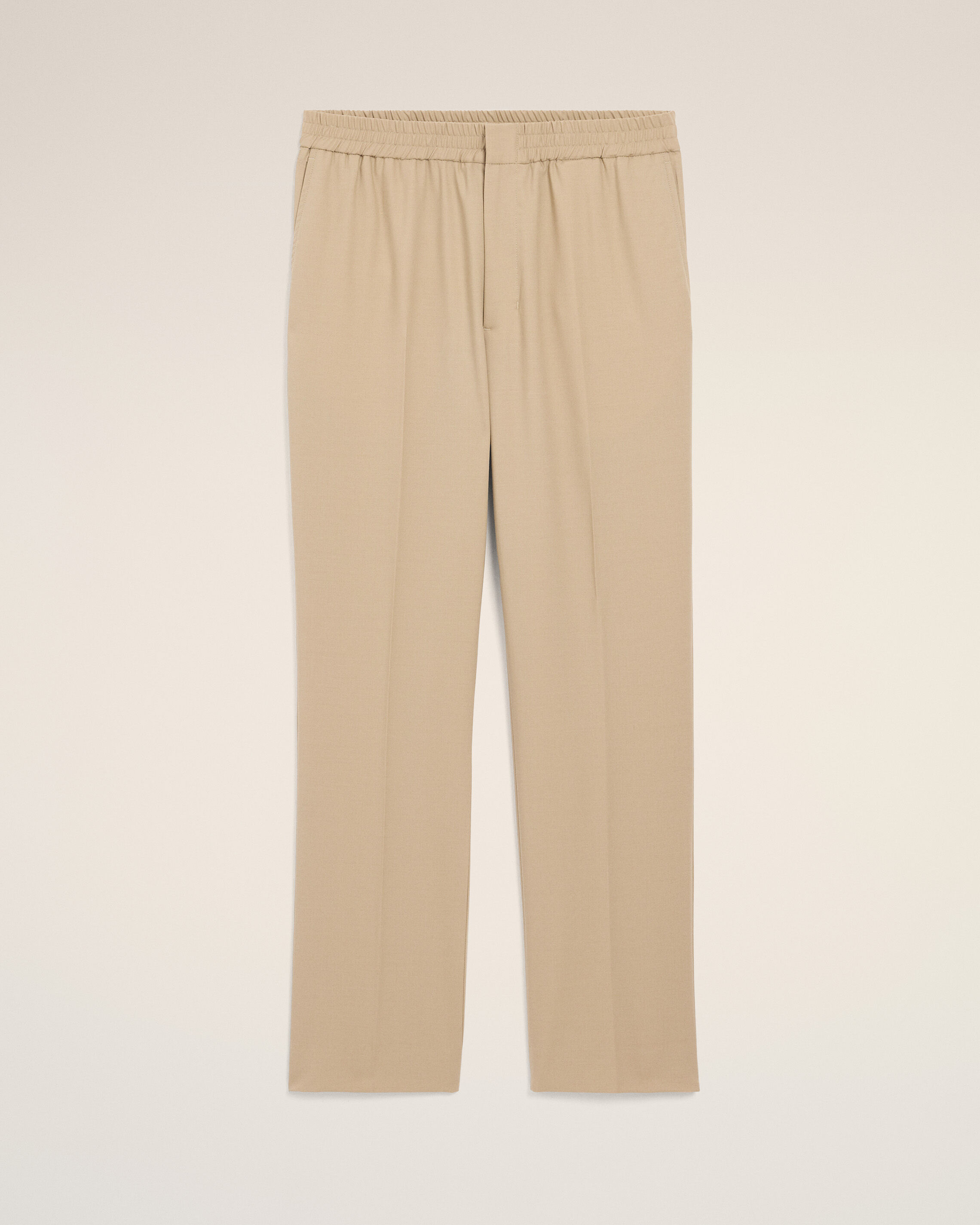 Ami Paris - Beige Wool Elasticated Waist Trousers Beige - For Extra Small Mainmaterial:new Wool Pocketlining:polyester/Cotton,Mainmaterial:new Wool Pocketlining:polyester/Cotton Men's