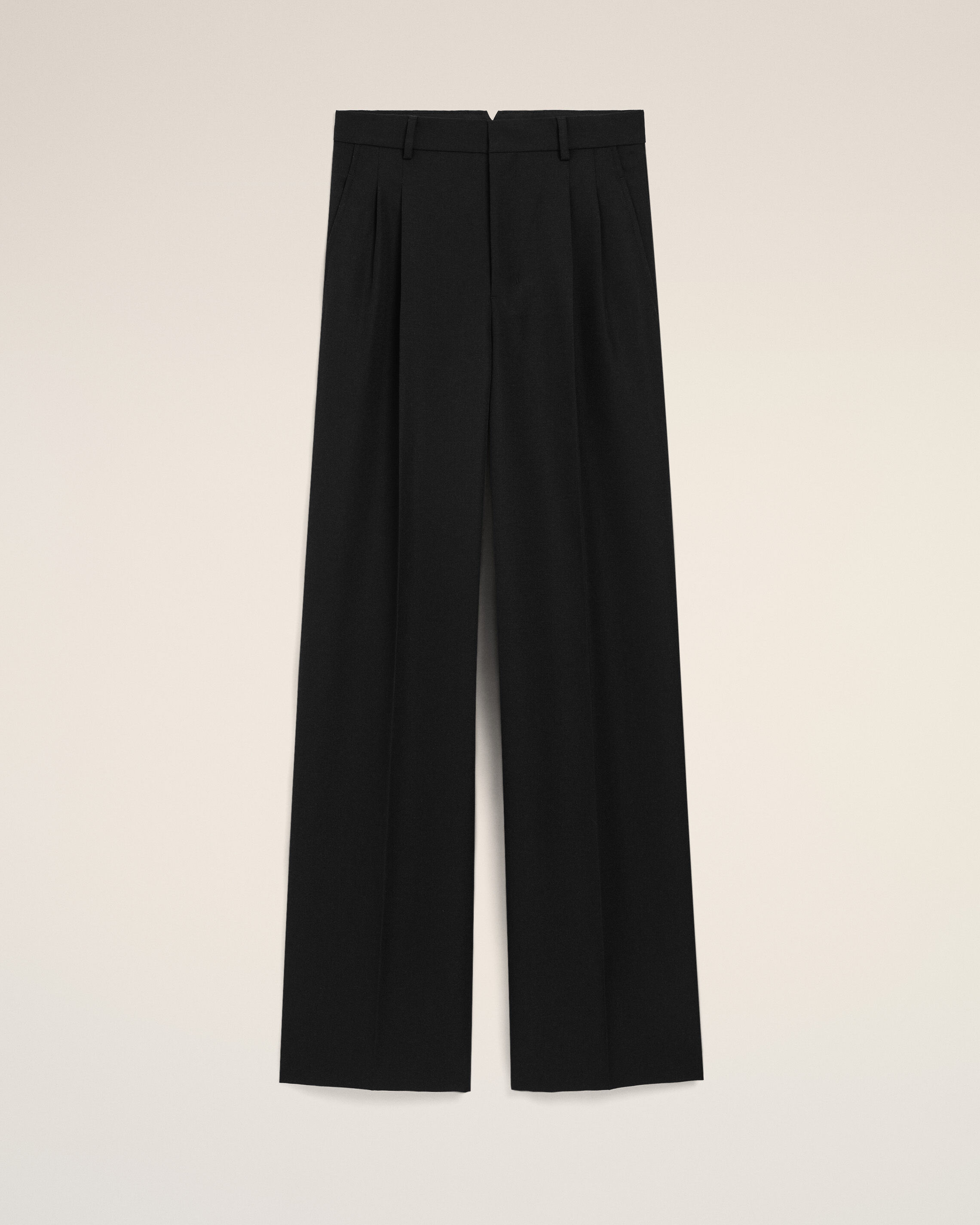 Ami Paris - Black Wool Straight Trousers Black - 38 - For Size 38 Mainmaterial:new Wool Mainlining:polyester Pocketlining:polyester/Cotton,Mainmaterial:new Wool Mainlining:polyester Pocketlining:polyester/Cotton Men's