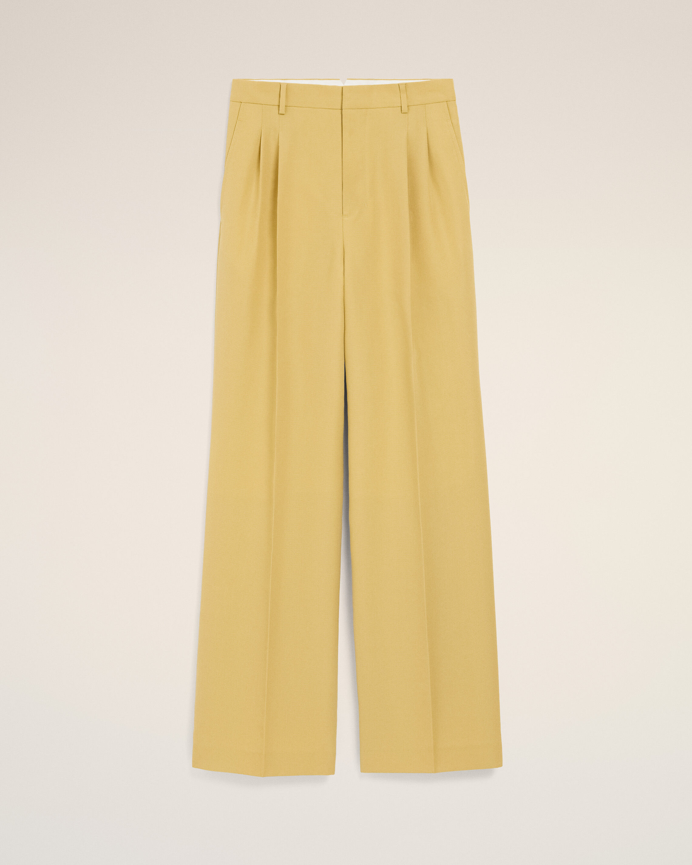 Ami Paris - Yellow New Wool Low Waist Wide Trousers Yellow - 38 - For Men