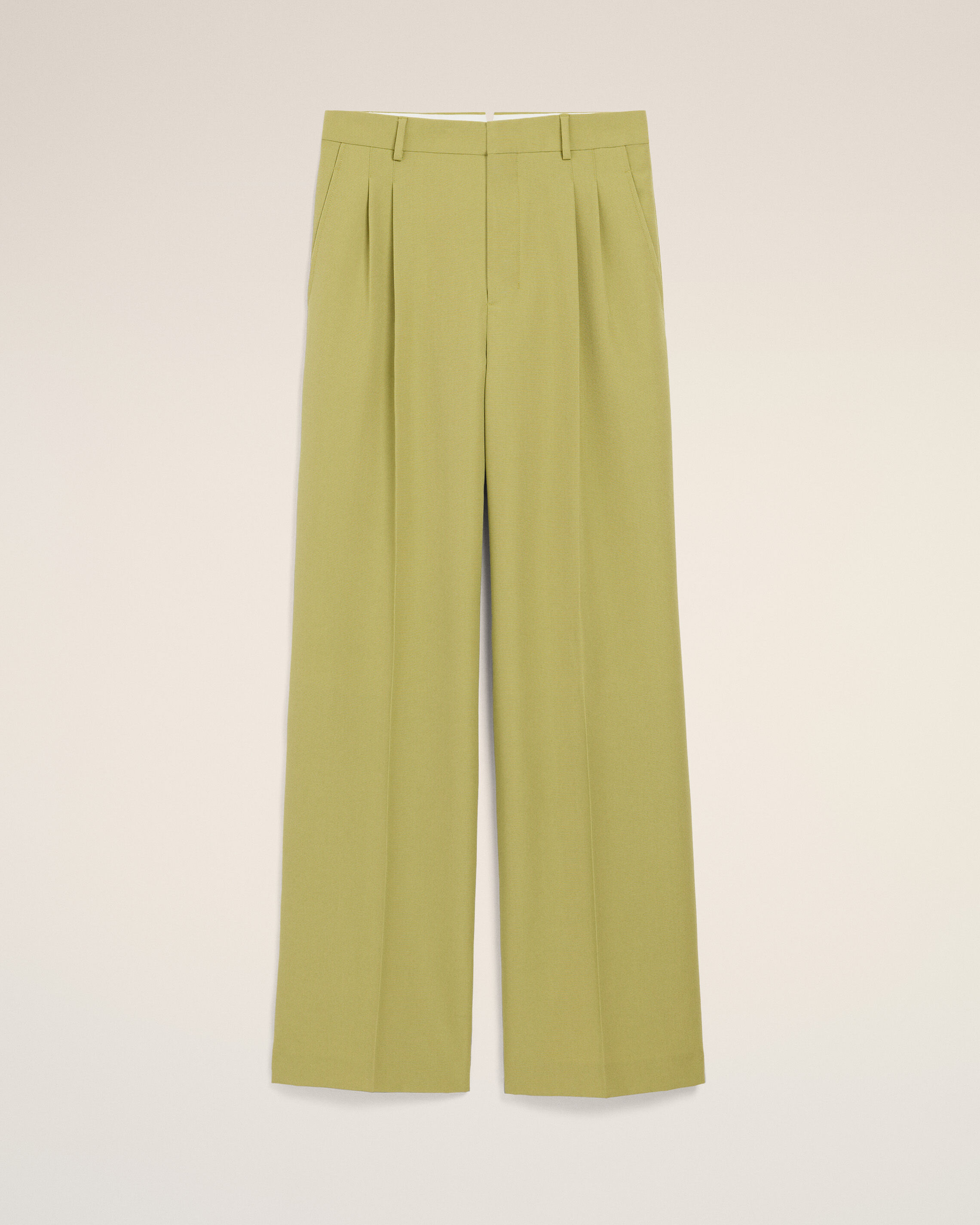 Ami Paris - Green New Wool Low Waist Wide Trousers Green - 42 - For Size 42 Mainmaterial:new Wool Mainlining:polyester Pocketlining:polyester/Cotton,Mainmaterial:new Wool Mainlining:polyester Pocketlining:polyester/Cotton Men's