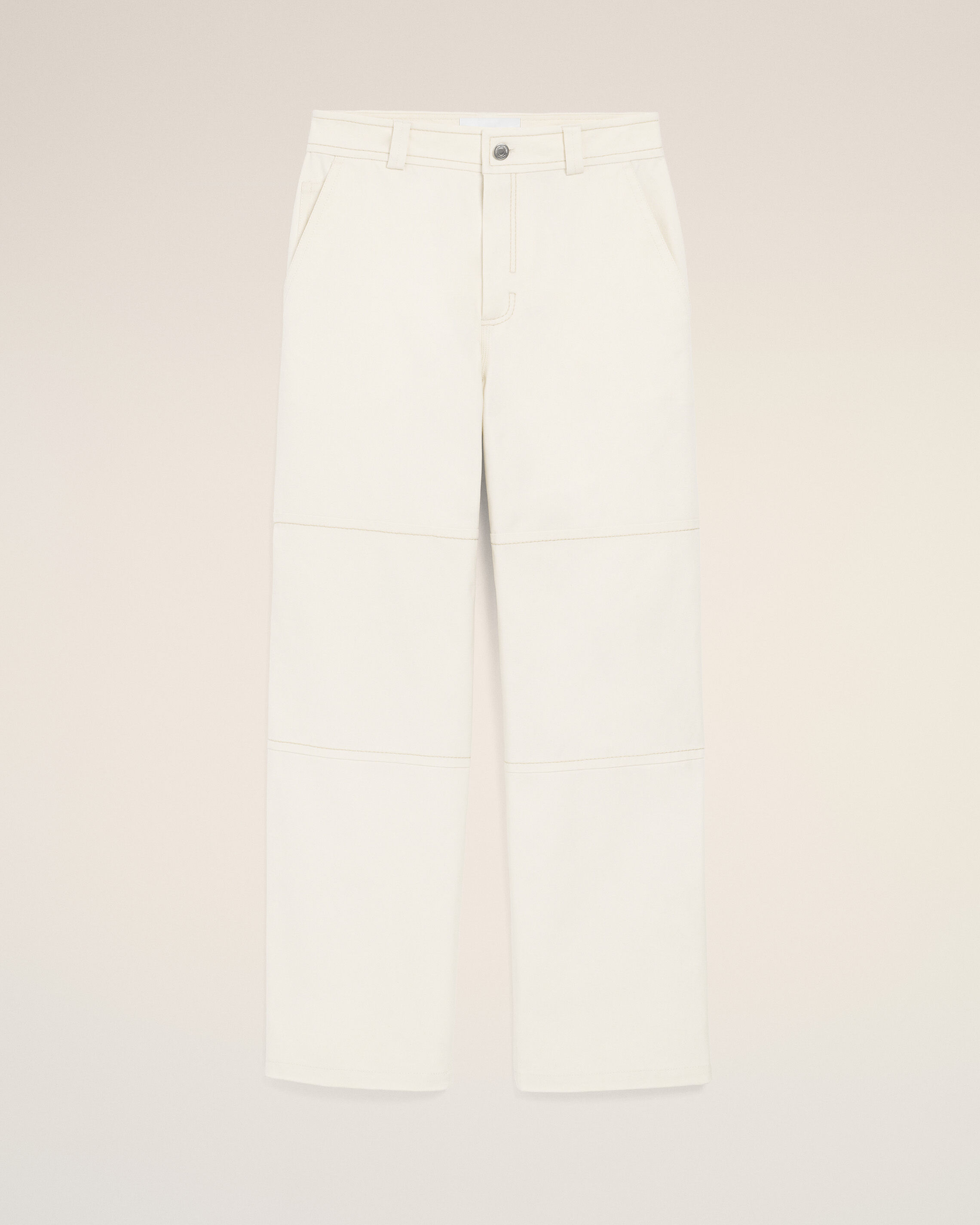 Ami Paris - White Cotton Worker Trousers White - For Extra Small Mainmaterial:cotton Pocketlining:polyester/Cotton,Mainmaterial:cotton Pocketlining:polyester/Cotton Men's
