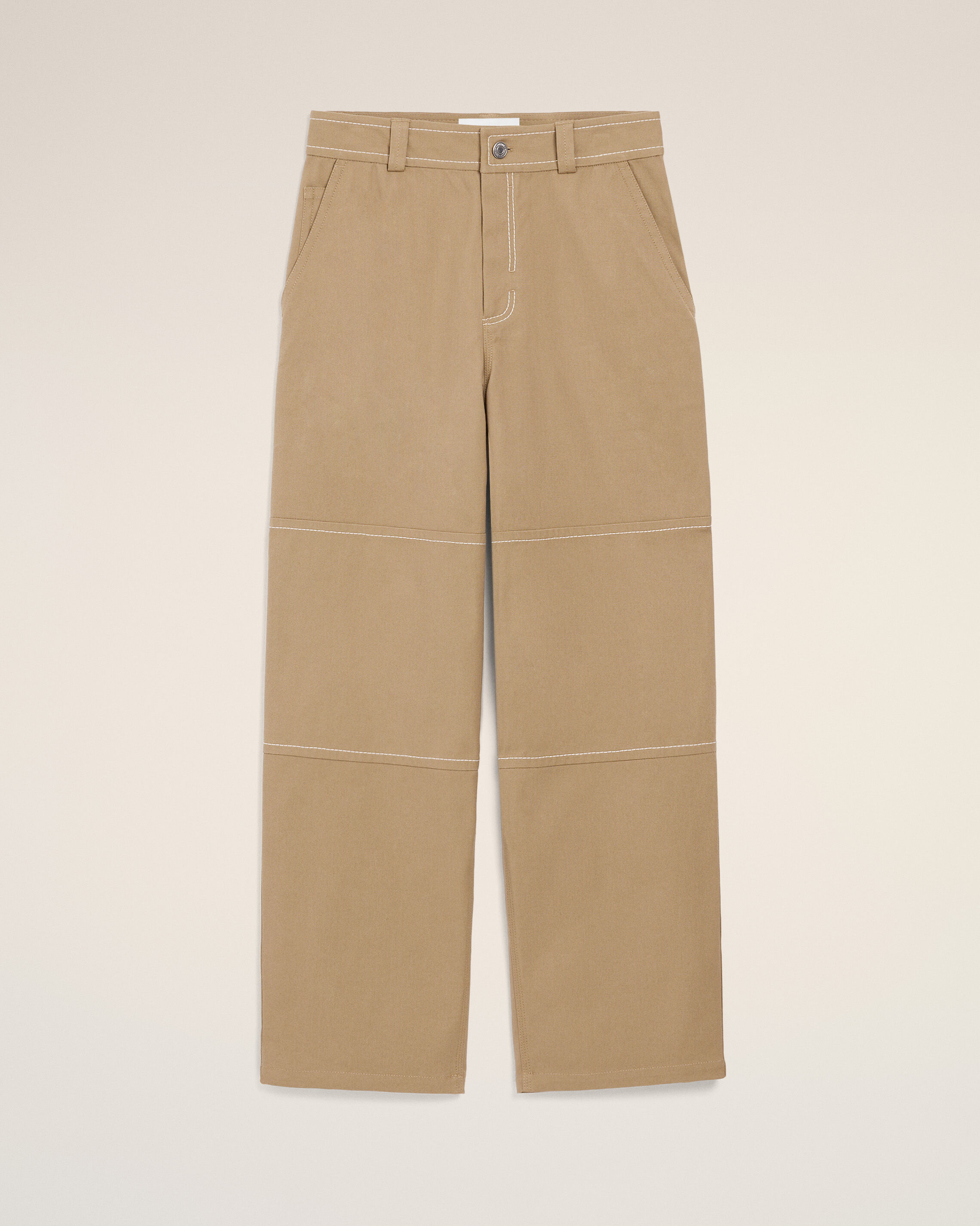 Ami Paris - Beige Cotton Worker Trousers Beige - For Large Mainmaterial:cotton Pocketlining:polyester/Cotton,Mainmaterial:cotton Pocketlining:polyester/Cotton Men's