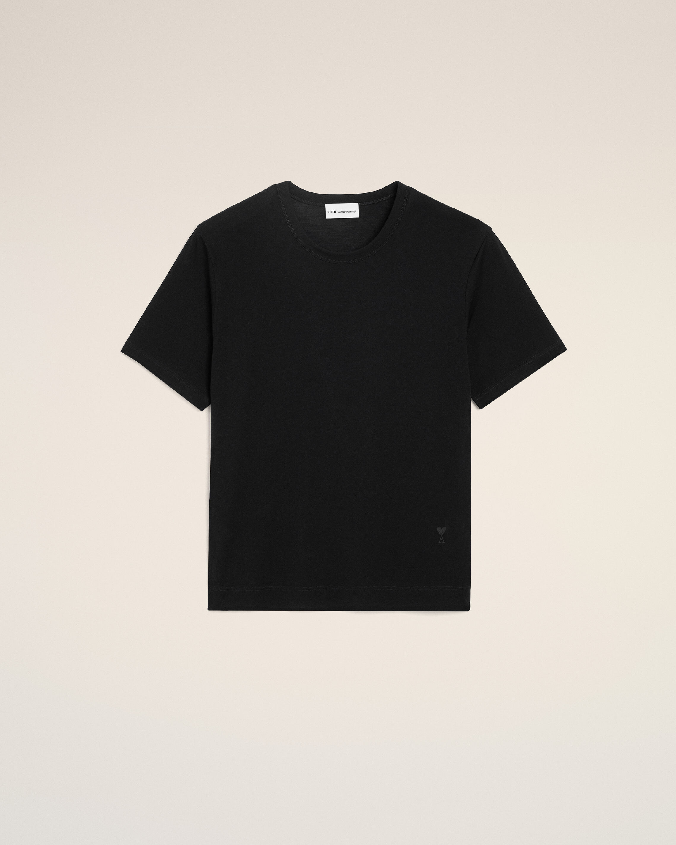 Ami Paris - Black Cotton Ami De Coeur T-Shirt Black - Xs - For Men