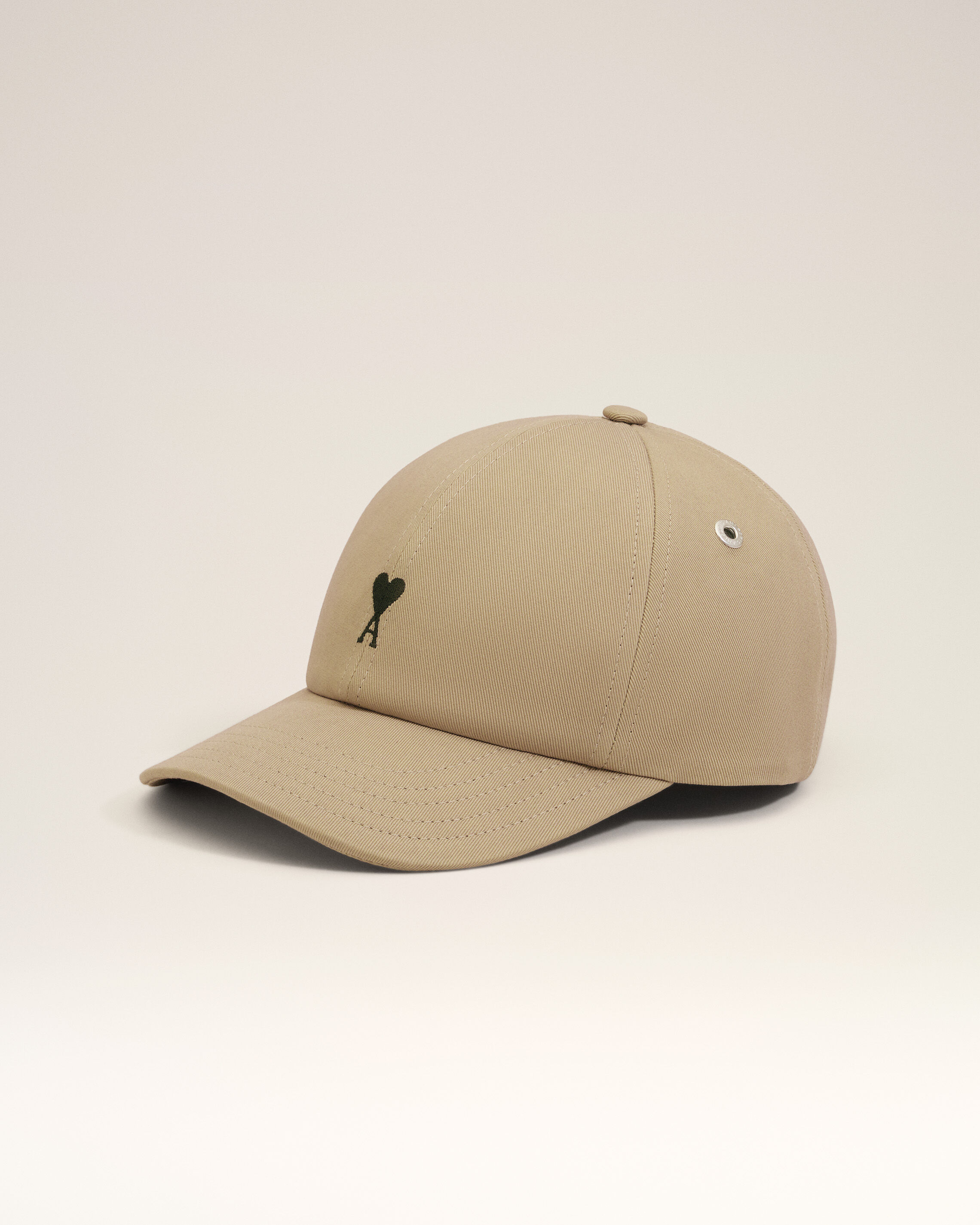 Ami Paris - Beige Cotton Ami De Coeur Embroidery Cap Beige - Os - Small Mainmaterial:cotton Backlining:cotton Frontlining:viscose,Mainmaterial:cotton Backlining:cotton Frontlining:viscose Unisex
