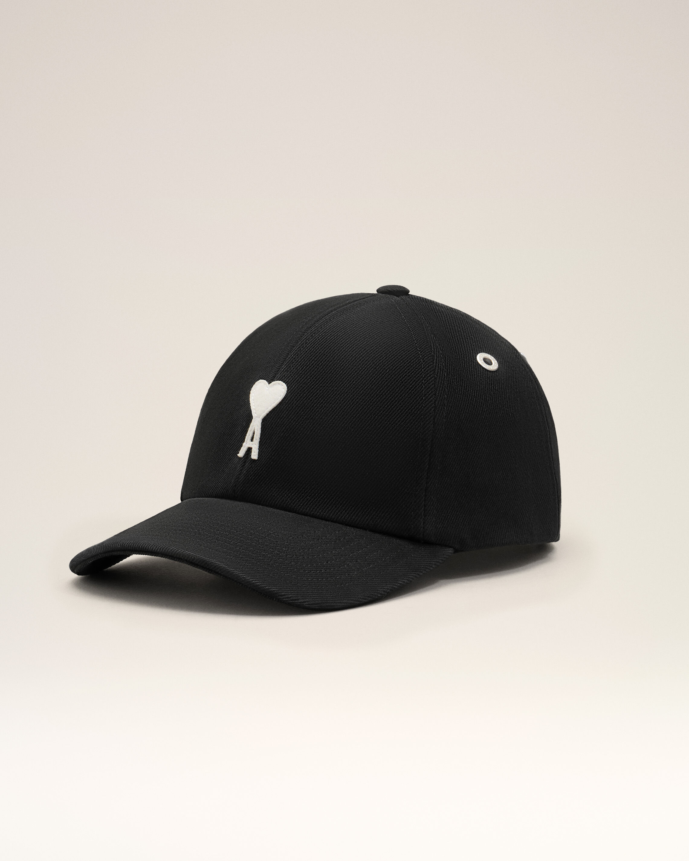 Ami Paris - Black Cotton Ami De Coeur Felt Patch Cap Black - Os - Small Mainmaterial:cotton Frontlining:viscose,Mainmaterial:cotton Frontlining:viscose Unisex