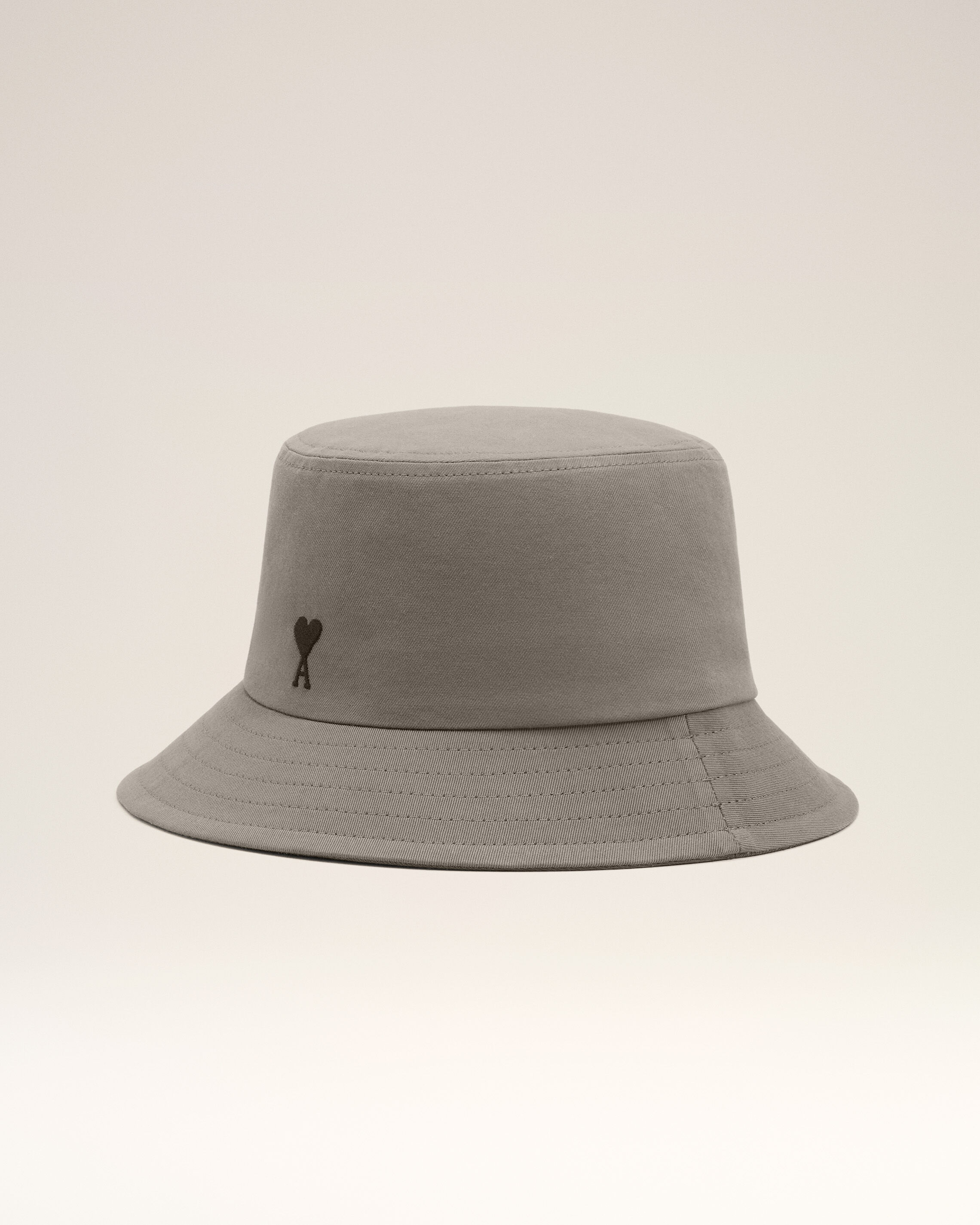 Ami Paris - Grey Cotton Ami De Coeur Bucket Hat Grey - 56 - Size 56 Mainmaterial:cotton Mainlining:cotton,Mainmaterial:cotton Mainlining:cotton Unisex