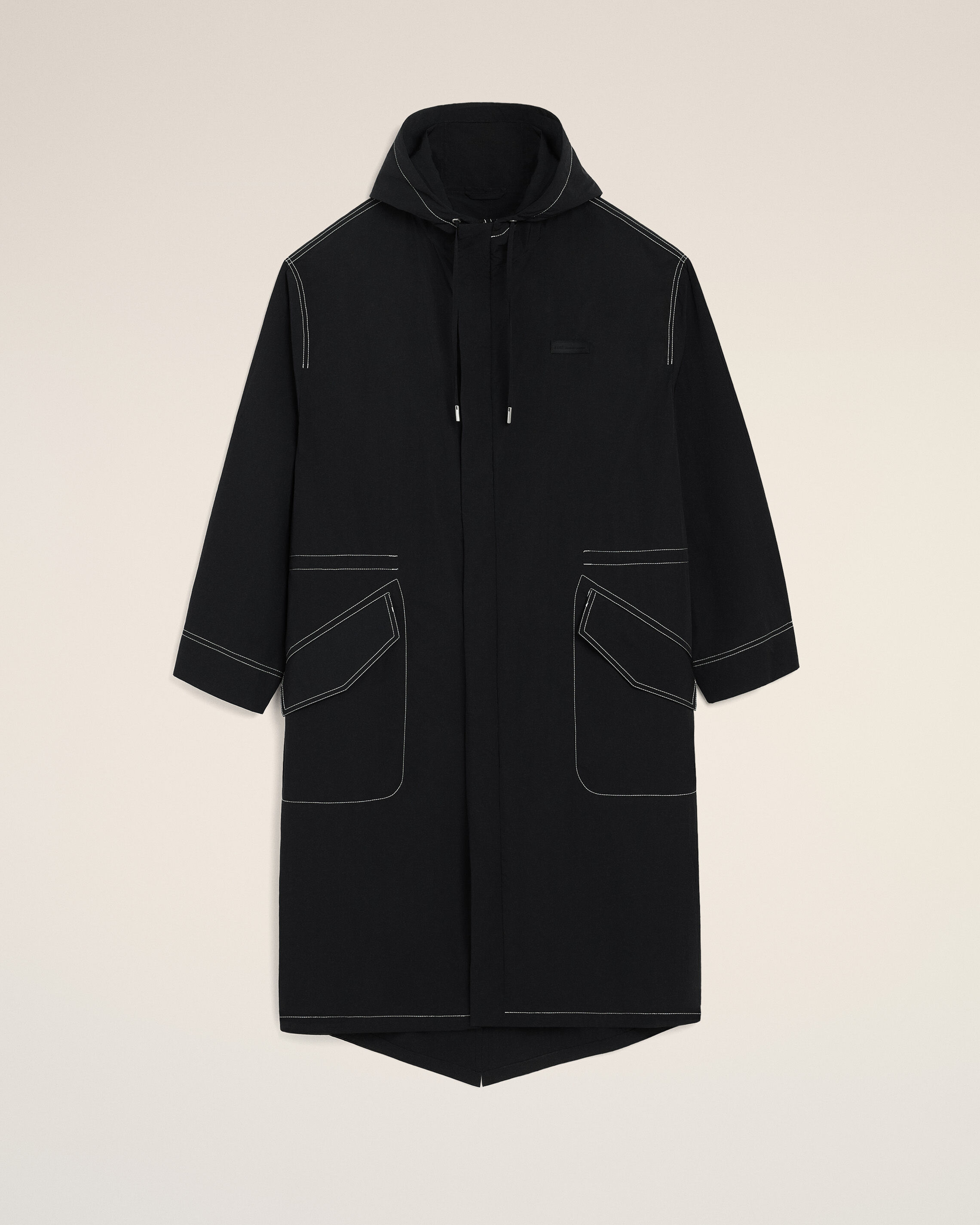 Ami Paris - Black Nylon Long Parka Black - Extra Small Mainmaterial:polyamide,Mainmaterial:polyamide Unisex