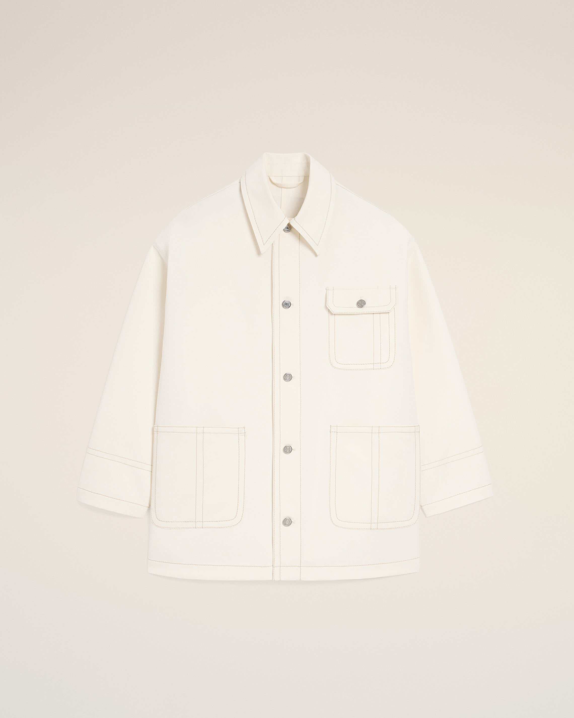 Ami Paris - White Cotton Worker Jacket White - Extra Small Mainmaterial:cotton,Mainmaterial:cotton Unisex
