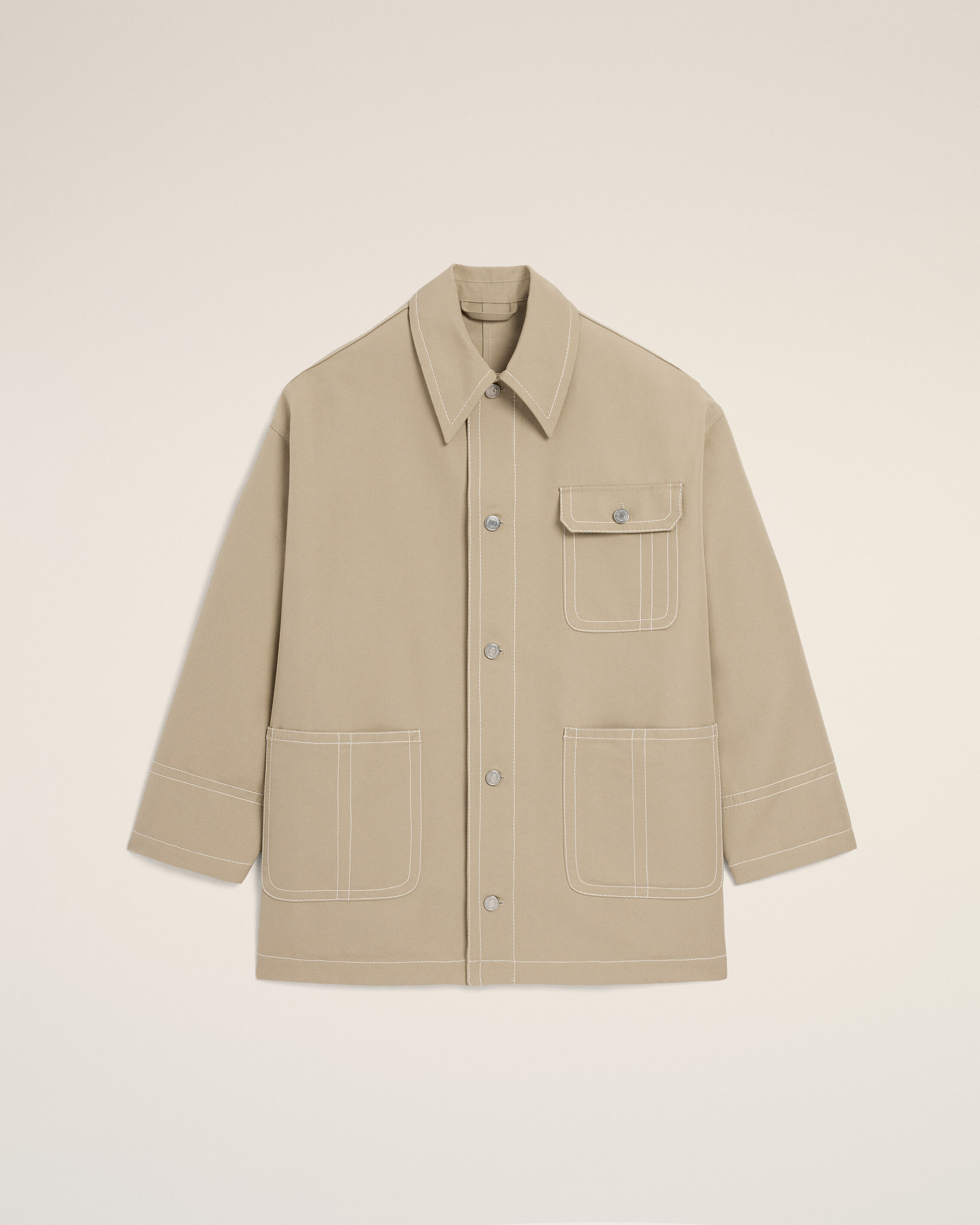 Ami Paris - Beige Cotton Worker Jacket Beige - Extra Small Mainmaterial:cotton,Mainmaterial:cotton Unisex