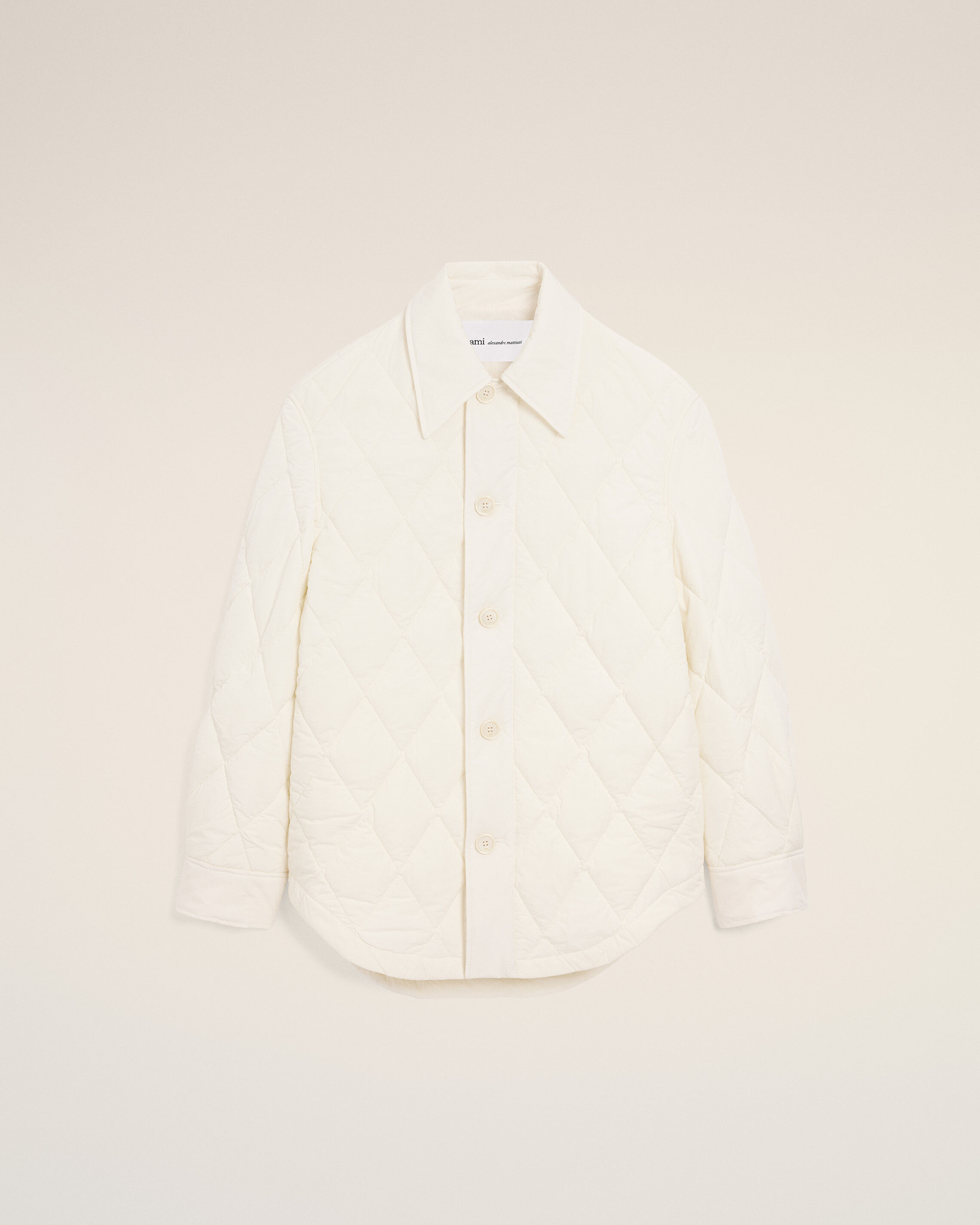 Ami Paris - White Nylon Padded Buttoned Jacket White - Large Mainmaterial:polyamide Mainlining:polyamide Padding:polyethylene,Mainmaterial:polyamide Mainlining:polyamide Padding:polyethylene Unisex