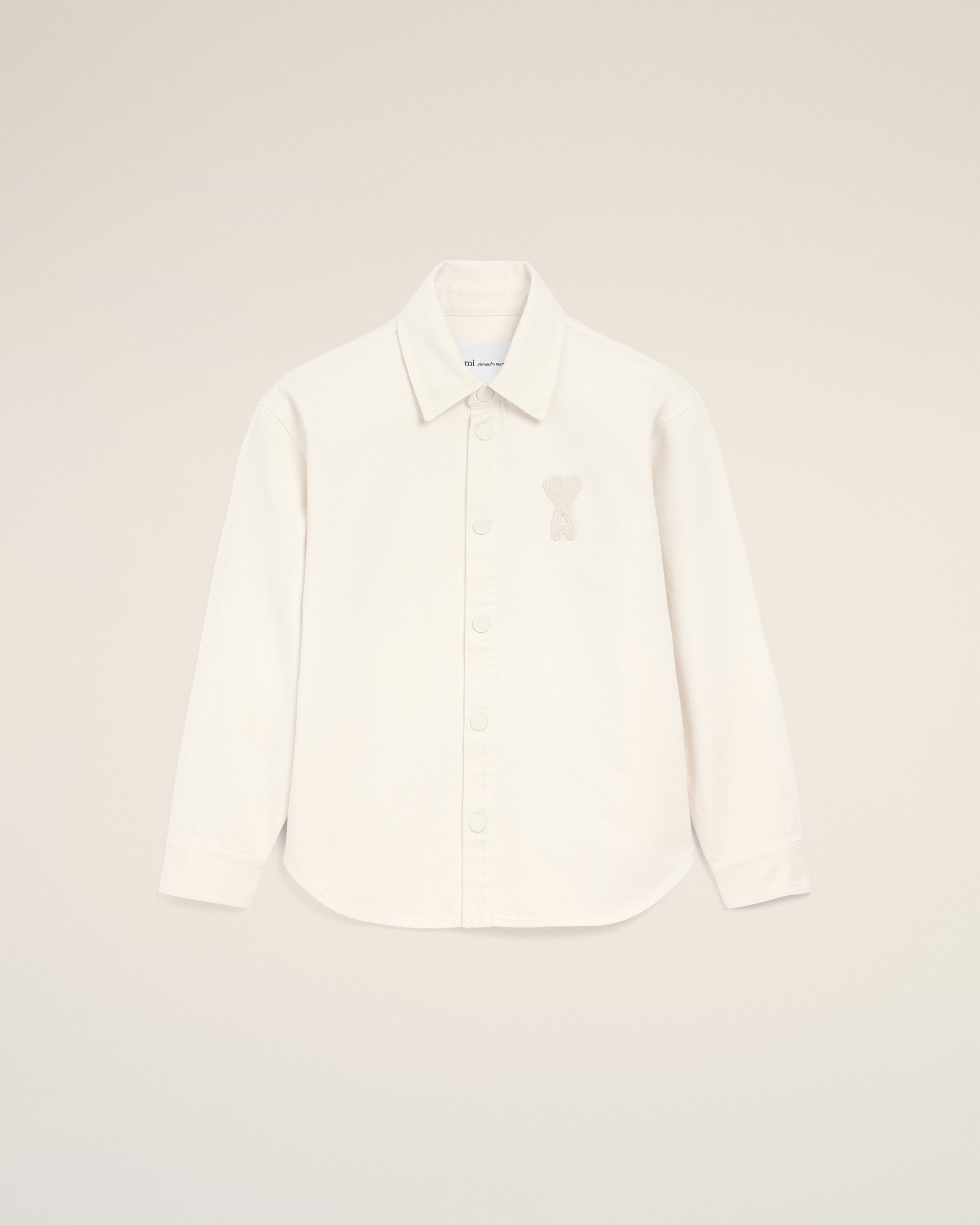 Ami Paris - White Cotton Knitted Ami De Coeur Overshirt White - Extra Small Mainmaterial:cotton,Mainmaterial:cotton Unisex