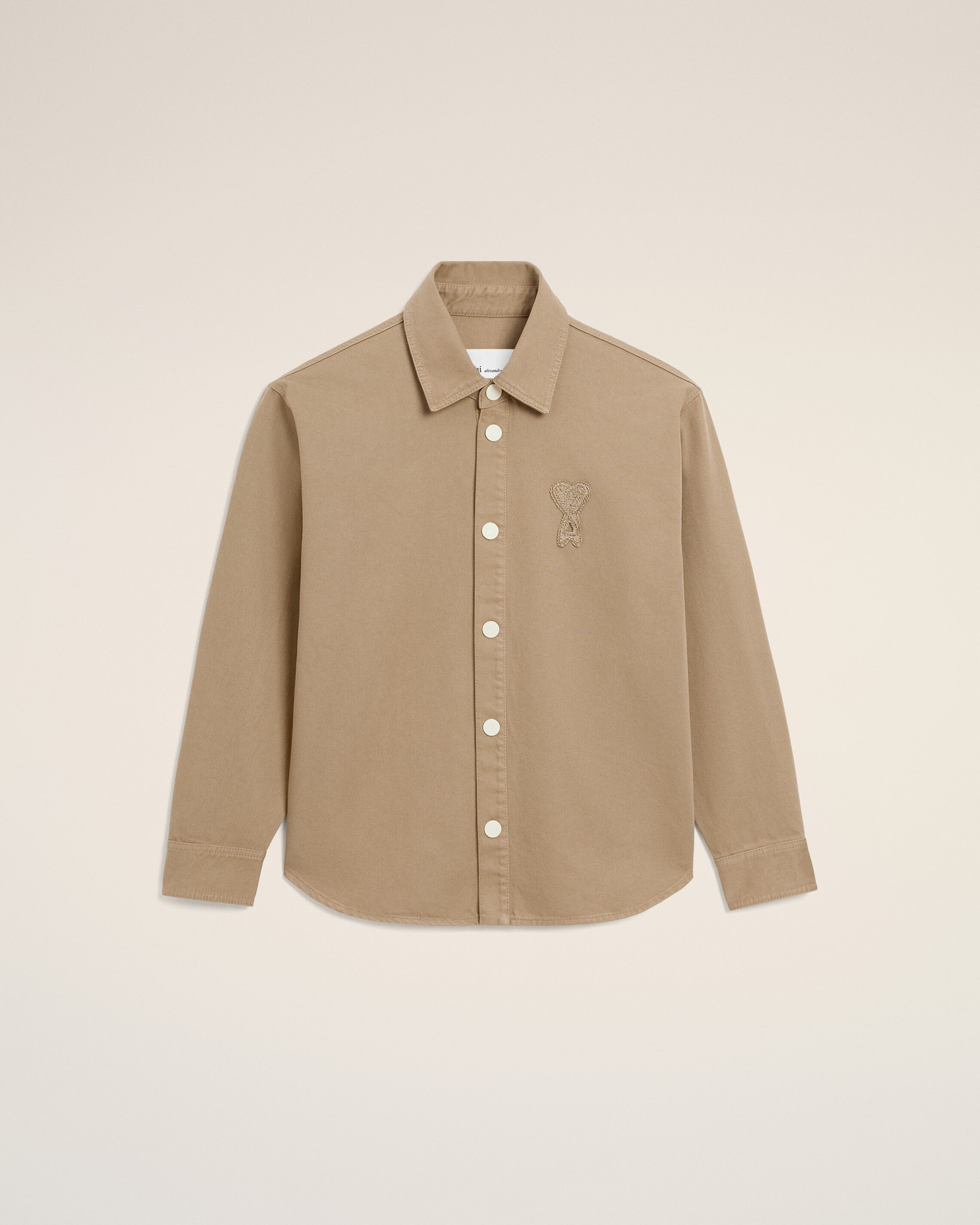 Ami Paris - Beige Cotton Knitted Ami De Coeur Overshirt Beige - Medium Mainmaterial:cotton,Mainmaterial:cotton Unisex