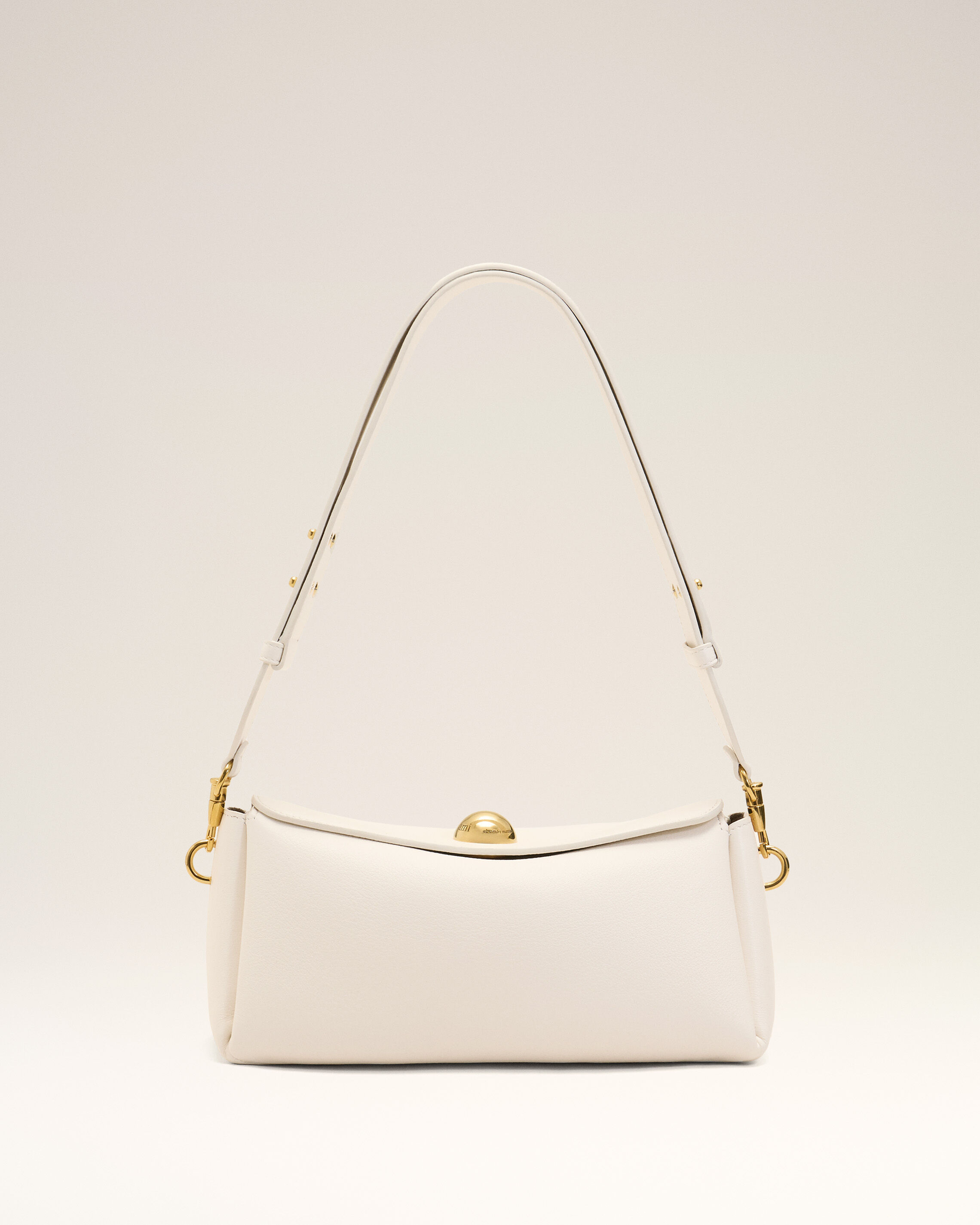Ami Paris Unisex - White Cow Leather Carrousel Bag White - Os