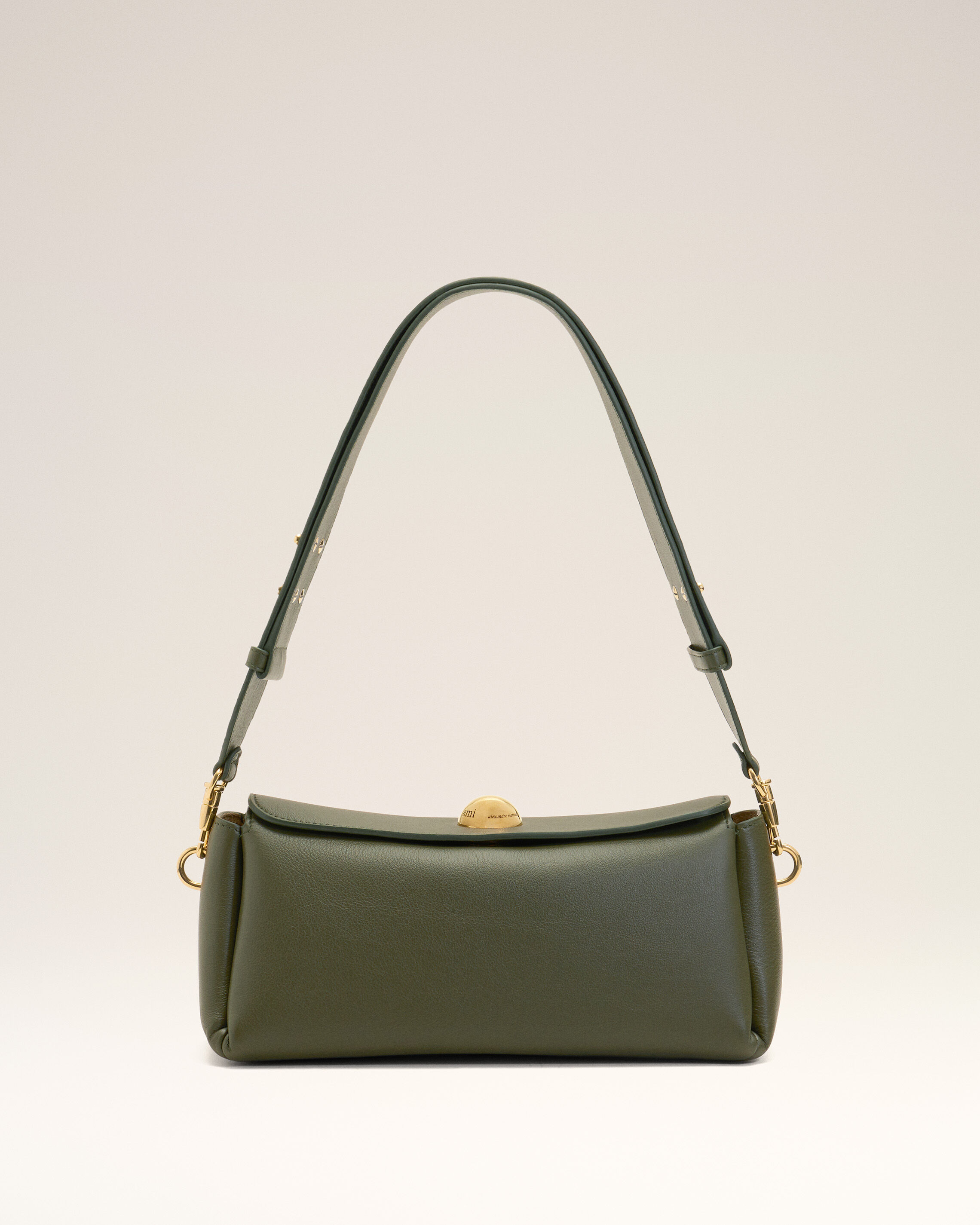 Ami Paris Unisex - Green Cow Leather Carrousel Bag Green - Os