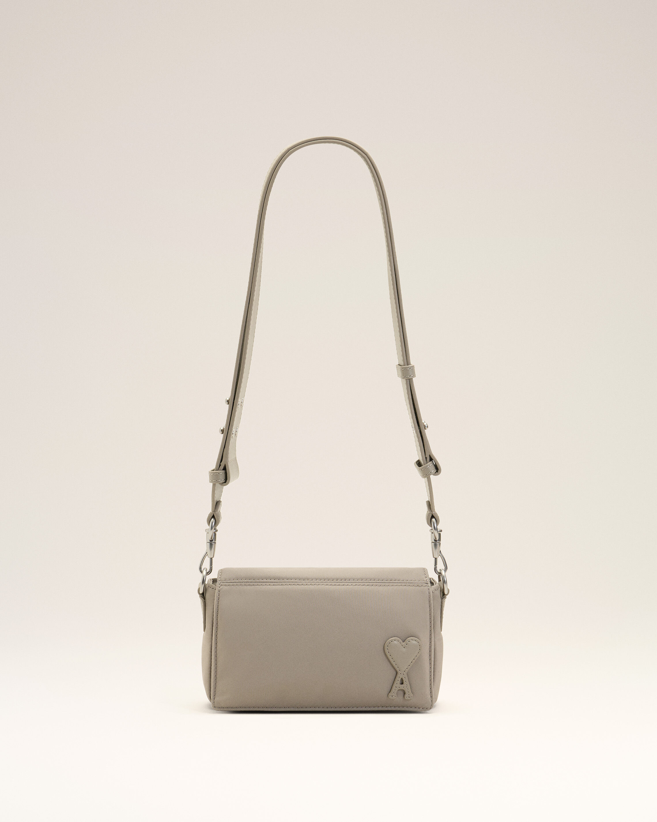 Ami Paris - Grey Nylon Marcel Lunch Box Bag Grey - Os - Small Leather,Leather Unisex