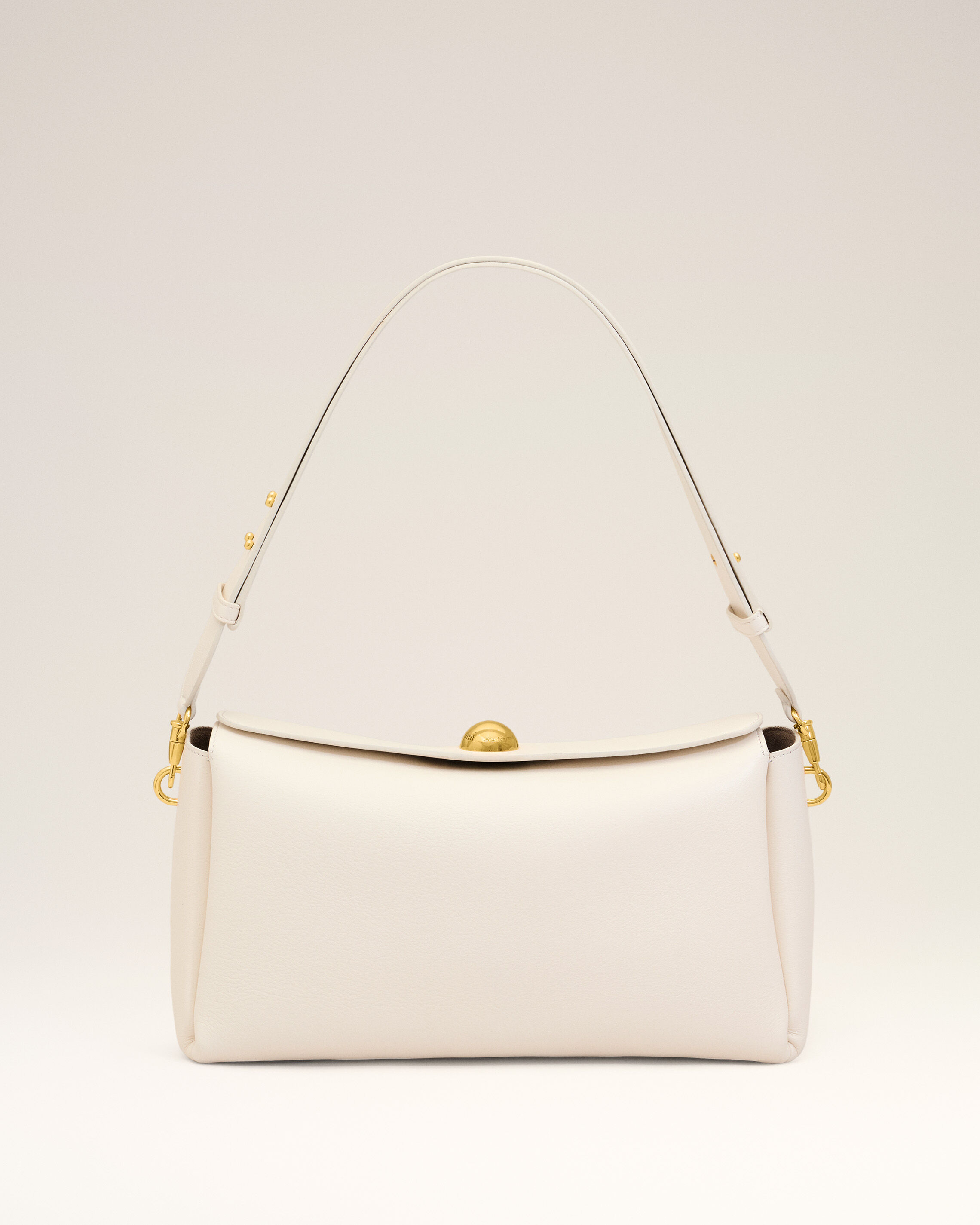 Ami Paris Unisex - White Cow Leather Carrousel Medium Bag White - Os