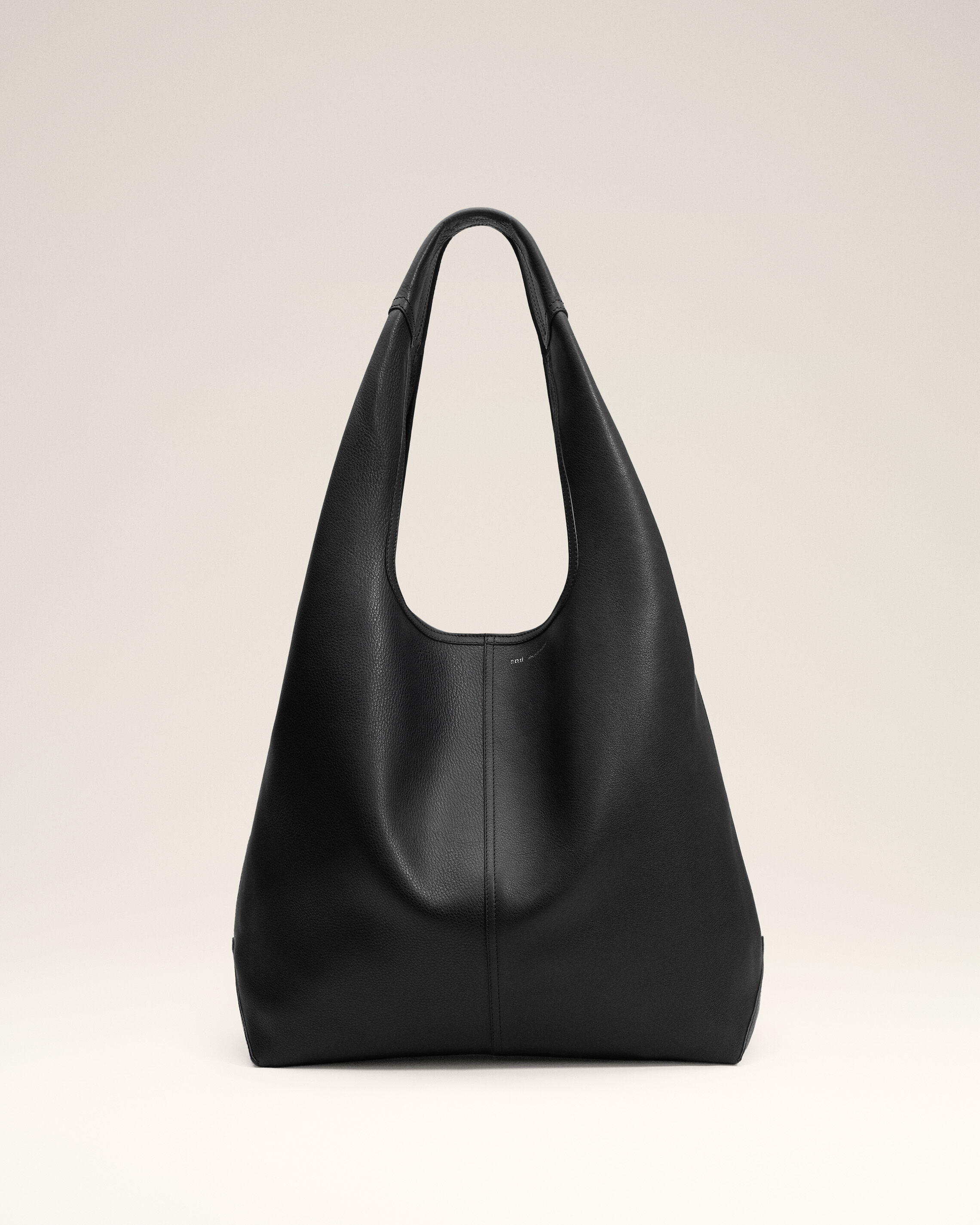 Ami Paris - Black Soft Leather Etienne Hobo Bag Black - Os - Small Leather,Leather Unisex
