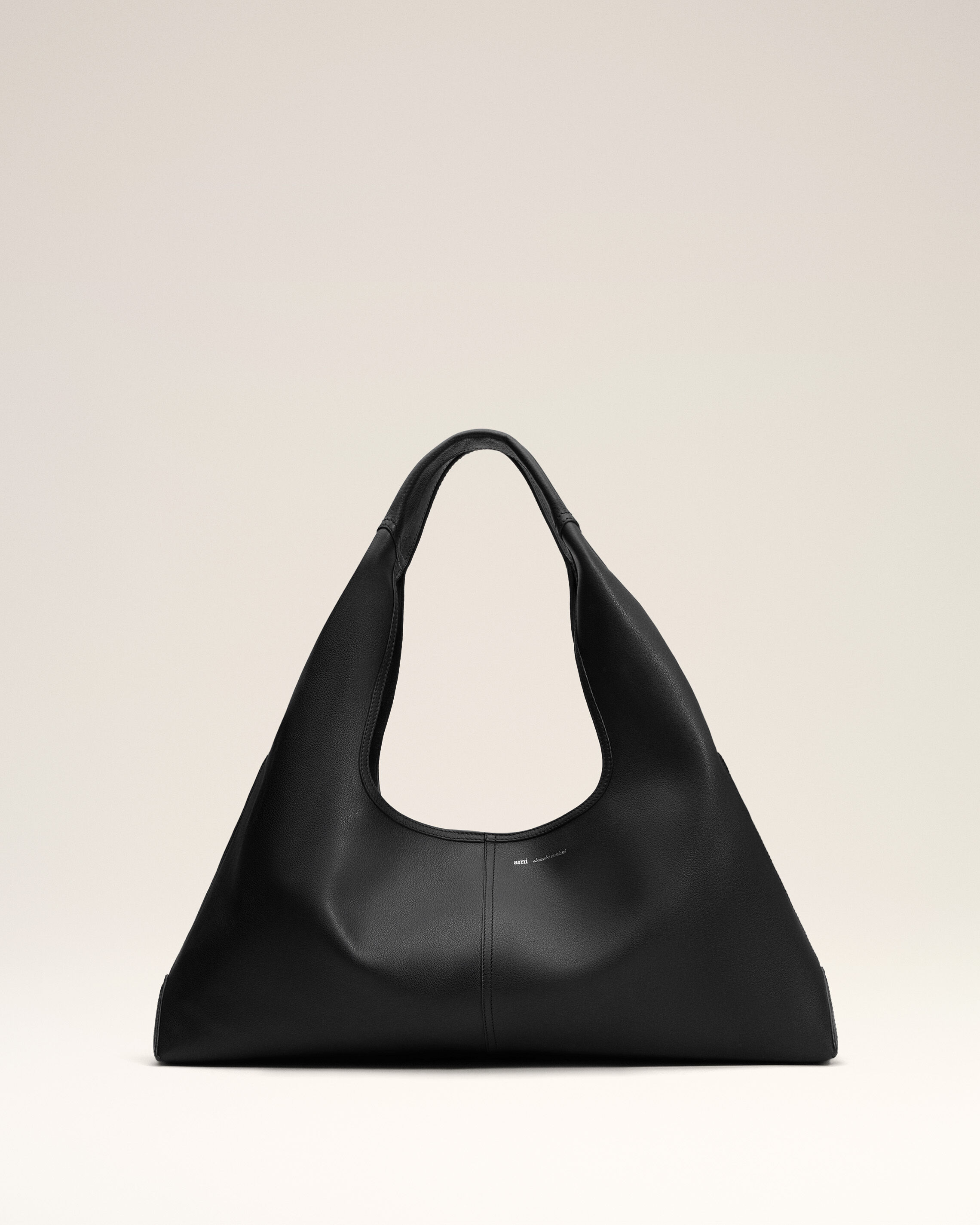 Ami Alexandre Mattiussi Etienne Leather Trapezoid Shoulder Bag In Black