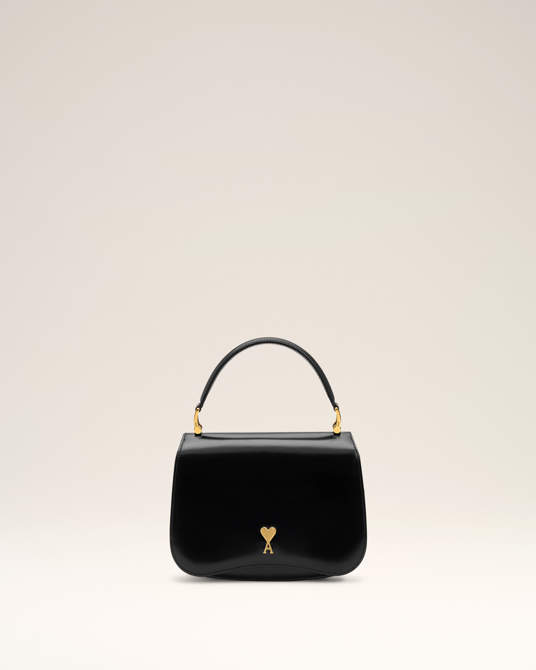 Ami Alexandre Mattiussi Black Handbag With Adc Patch On The Front And Adjustable And Removable Shoulder Strap In Leather Wom