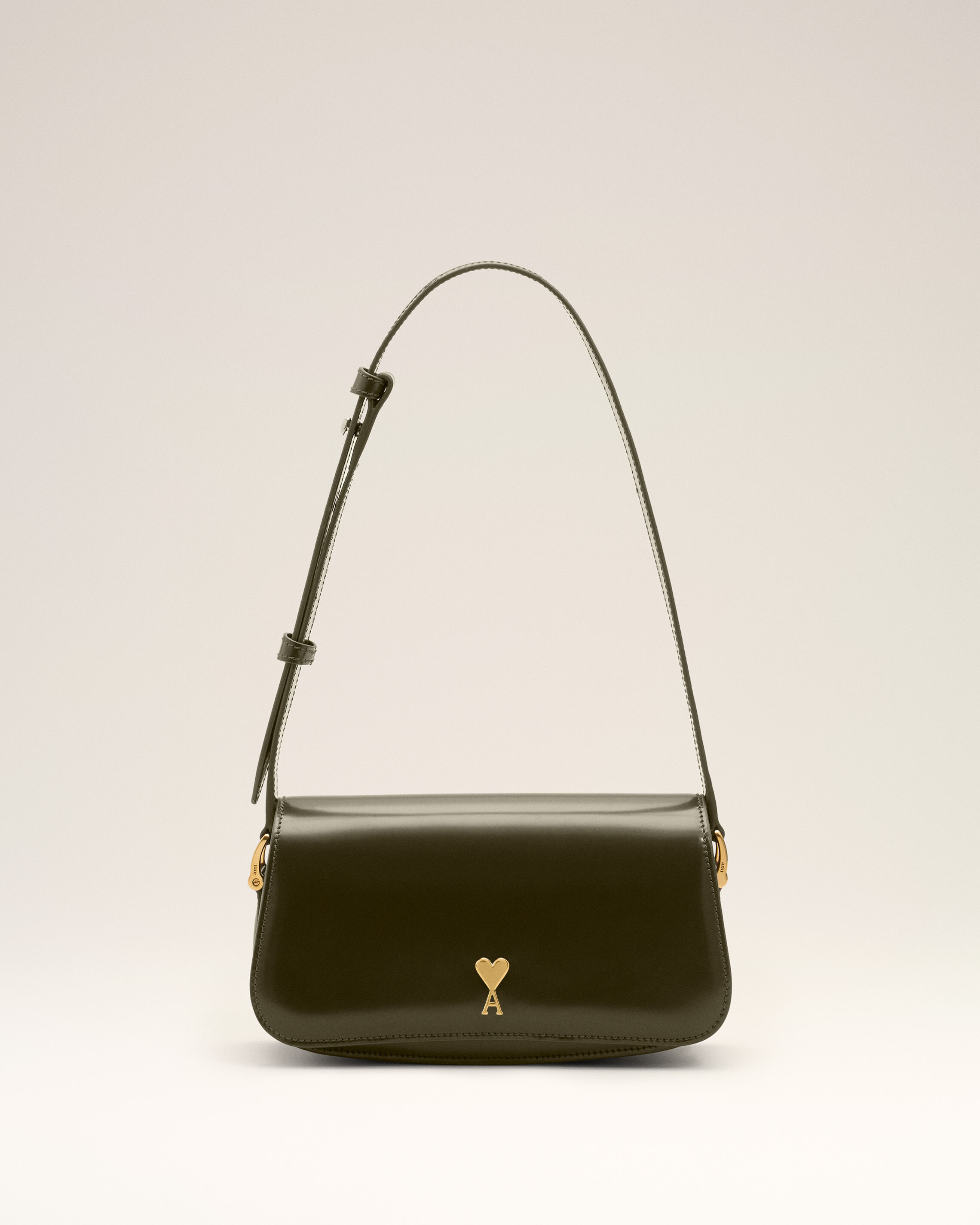 Ami Paris Unisex - Green Cow Leather Shoulder Paris Paris Bag Green - Os