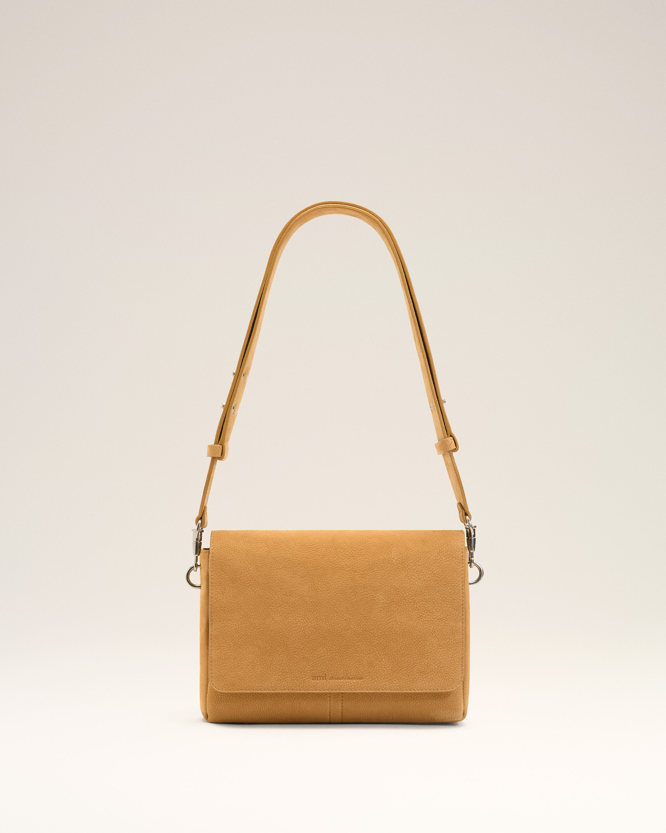 Ami Paris Unisex - Yellow Cow Leather Flap Messenger Carrousel Bag Yellow - Os