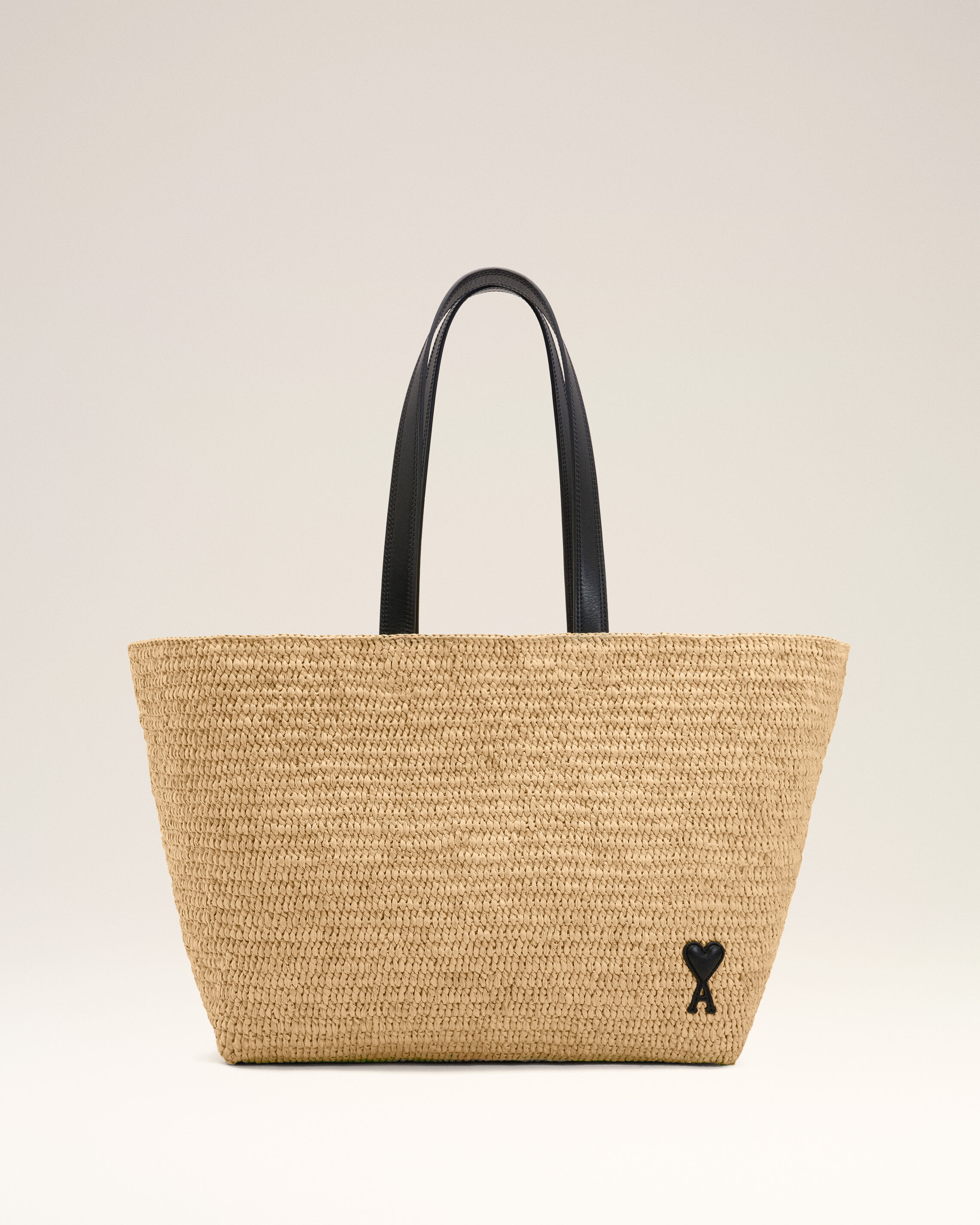 Ami Paris Unisex Beige - Natural Rafia Ami De Coeur Tote Bag - Os