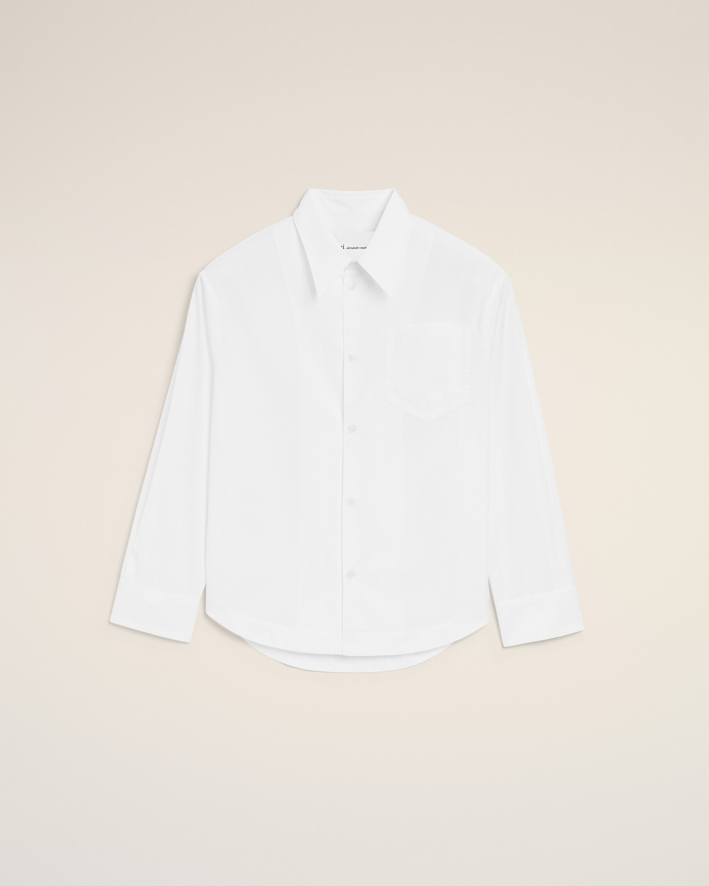 Ami Paris - White Cotton Sharp Collar Ami De Coeur Wide Shirt White - Extra Small Mainmaterial:cotton,Mainmaterial:cotton Unisex