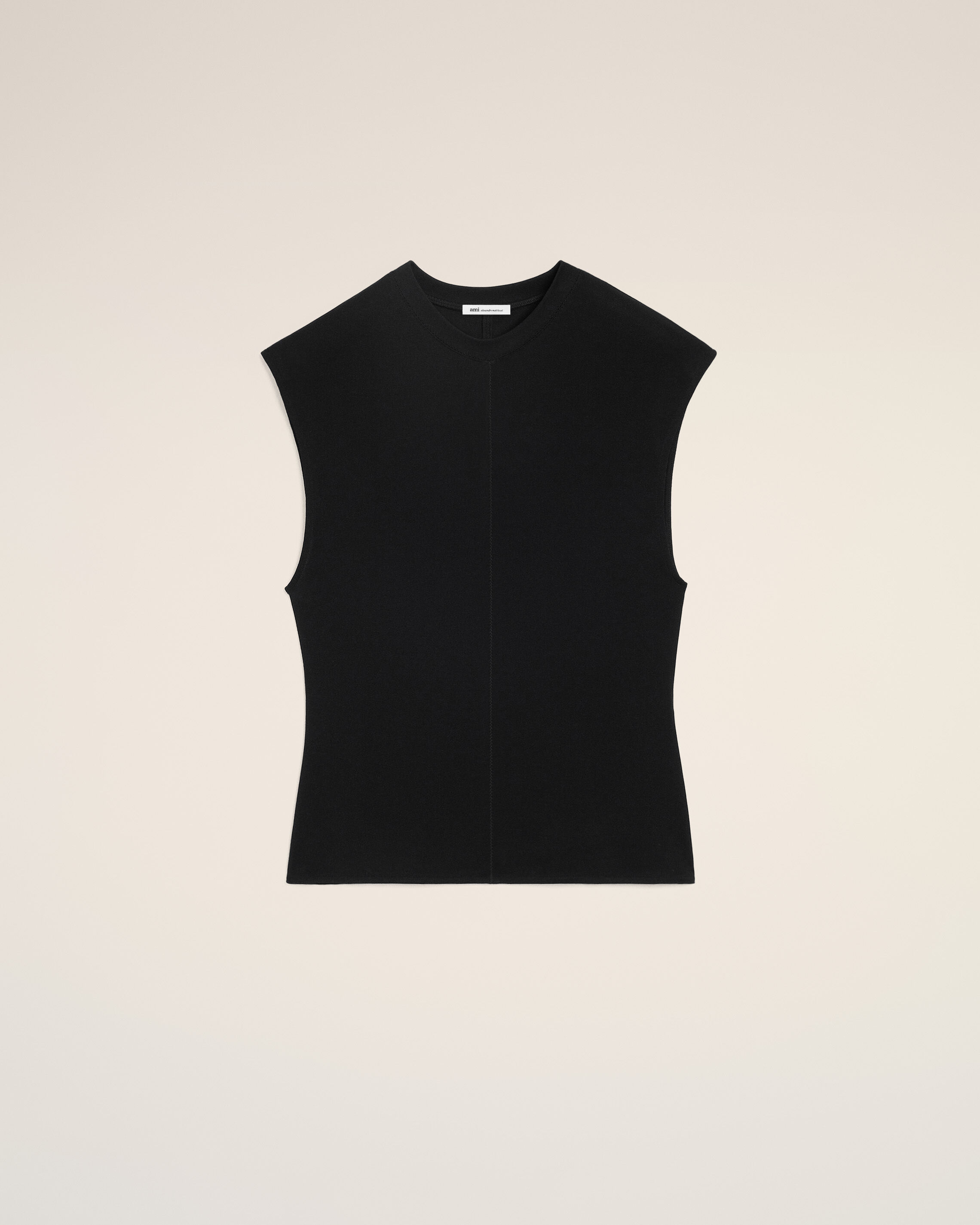 Ami Paris Unisex - Black Jersey Sleeveless Fitted Top Black - Xs