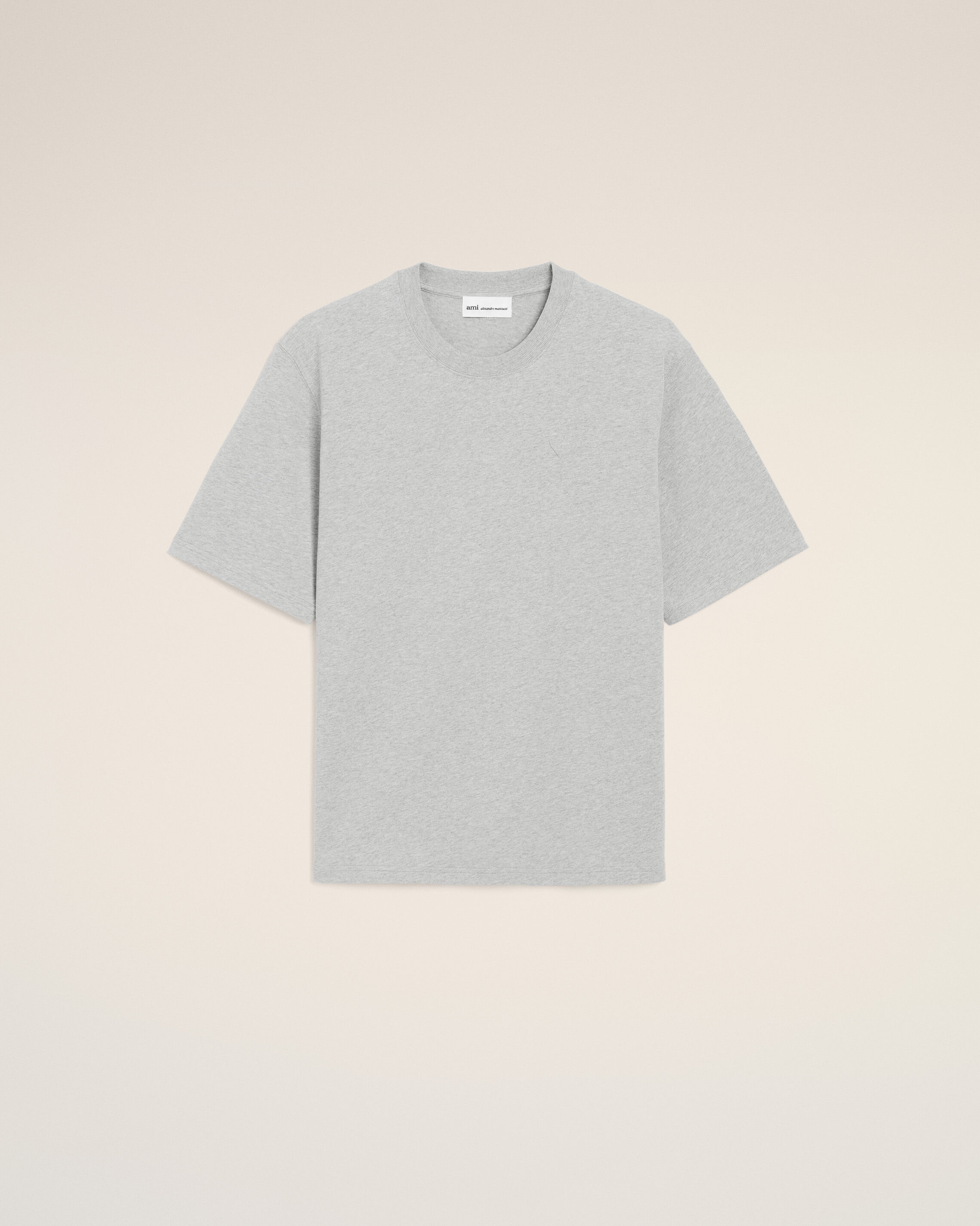 Ami Paris - Grey Cotton Ami De Coeur Embossed T-Shirt Grey - Extra Small Mainmaterial:cotton Rib:cotton,Mainmaterial:cotton Rib:cotton Unisex