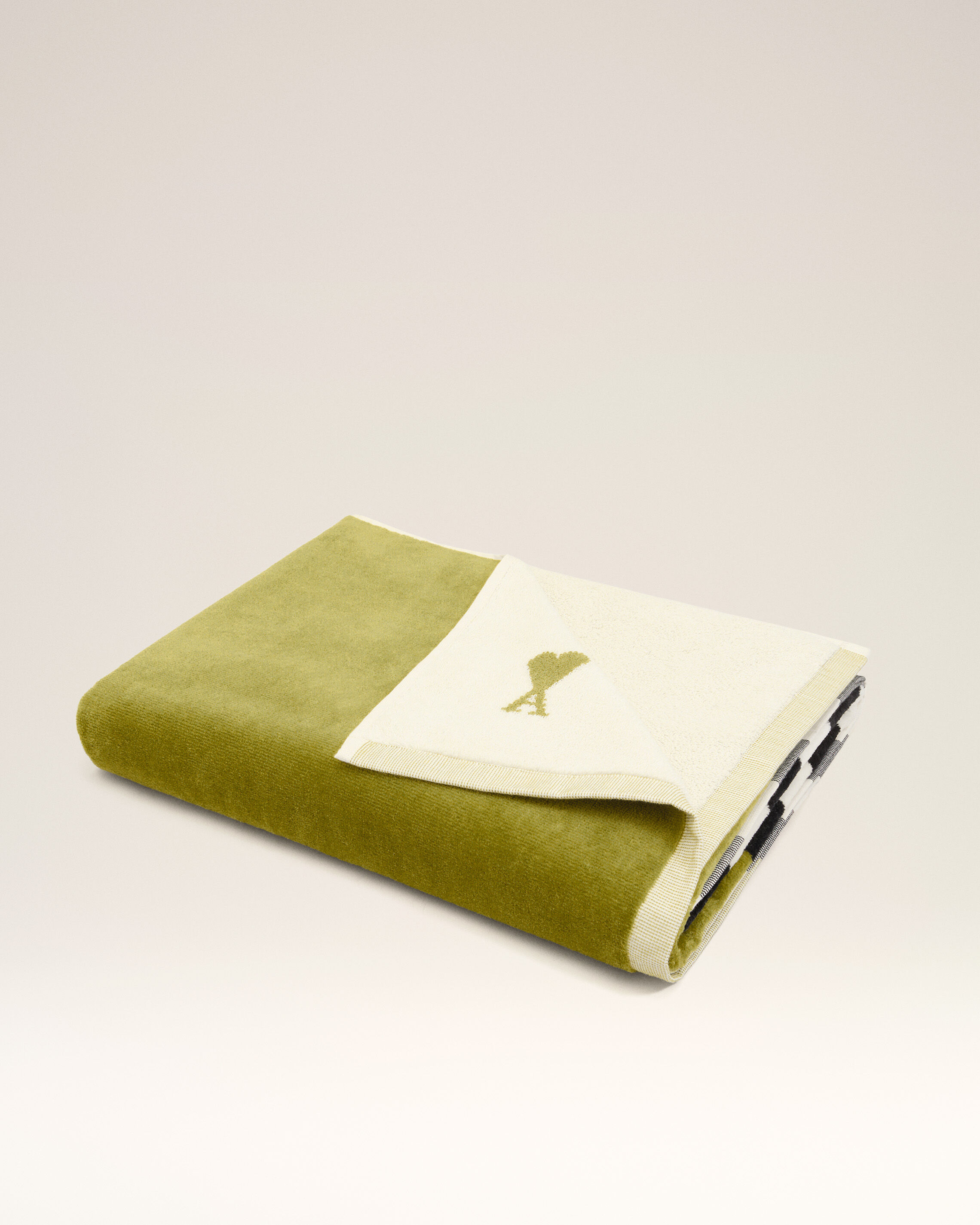 Ami Paris - Green Two Tones Cotton Ami De Coeur Towel Multicolor - Os - Small Mainmaterial:cotton,Mainmaterial:cotton Unisex