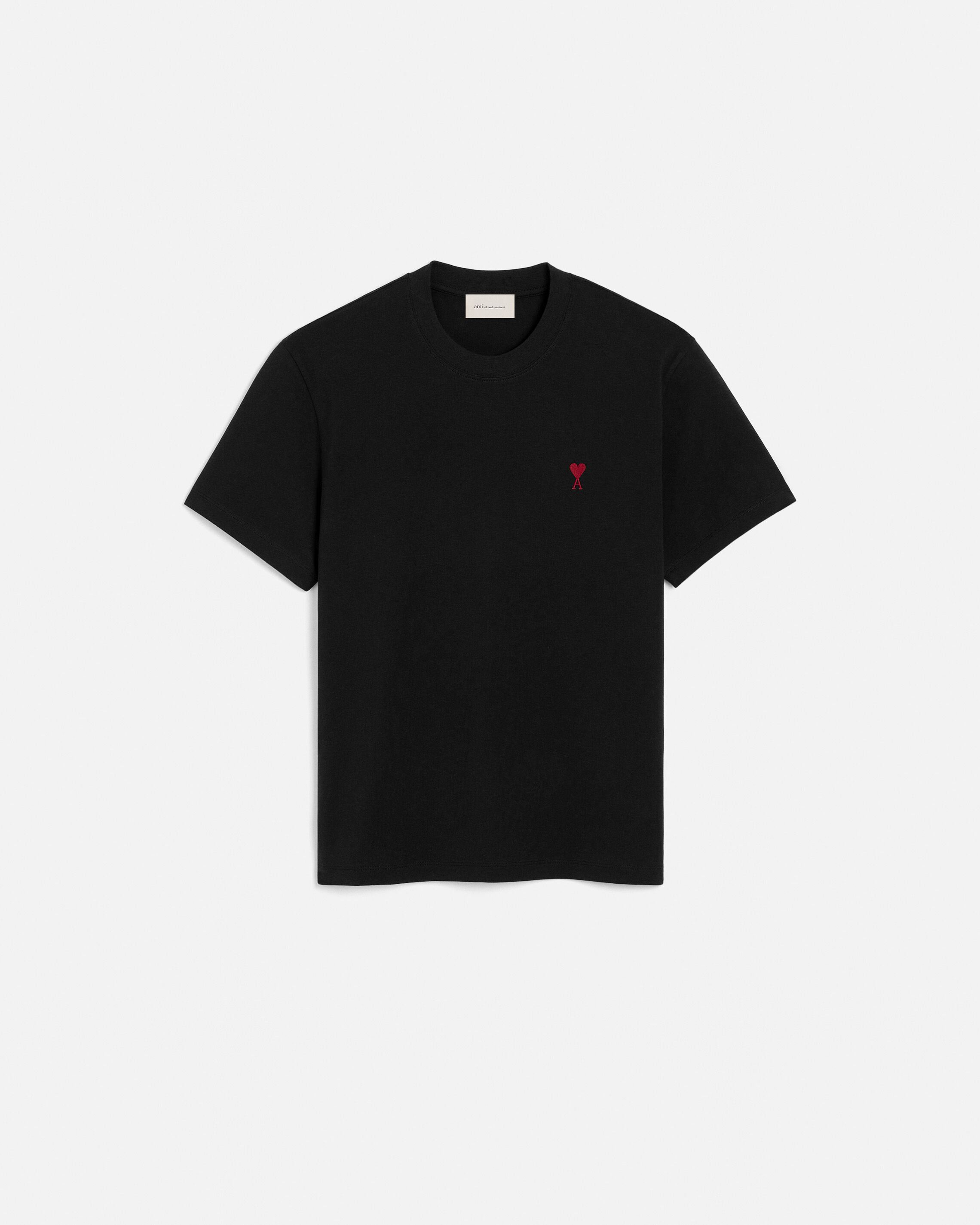 Ami Paris - Black Cotton T-Shirt With Ami De Coeur Black - Medium Mainmaterial:cotton Rib:cotton,Mainmaterial:cotton Rib:cotton Unisex