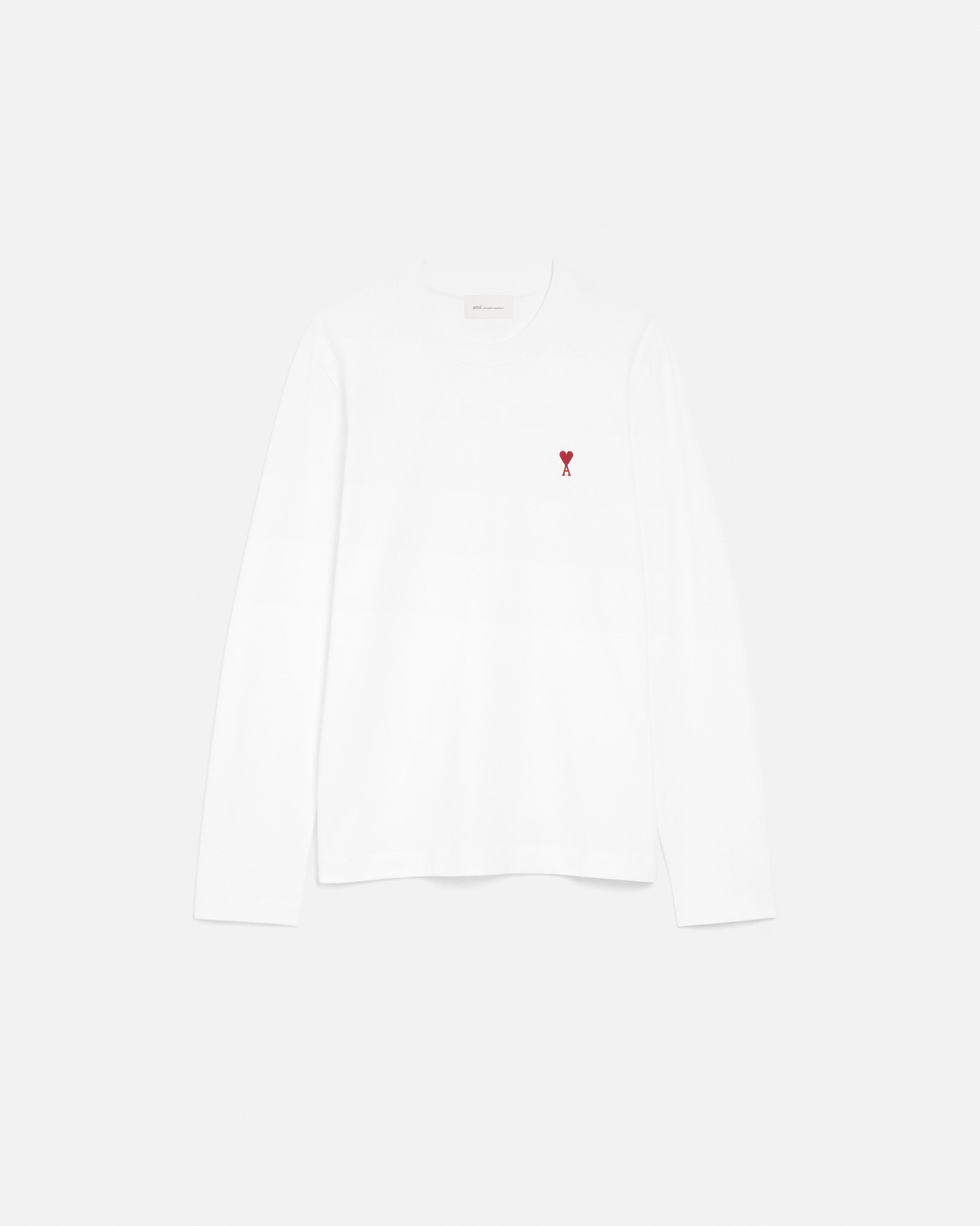 Ami Paris Uomo Bianco Quota T-Shirt A Maniche Lunghe - Immagine 5