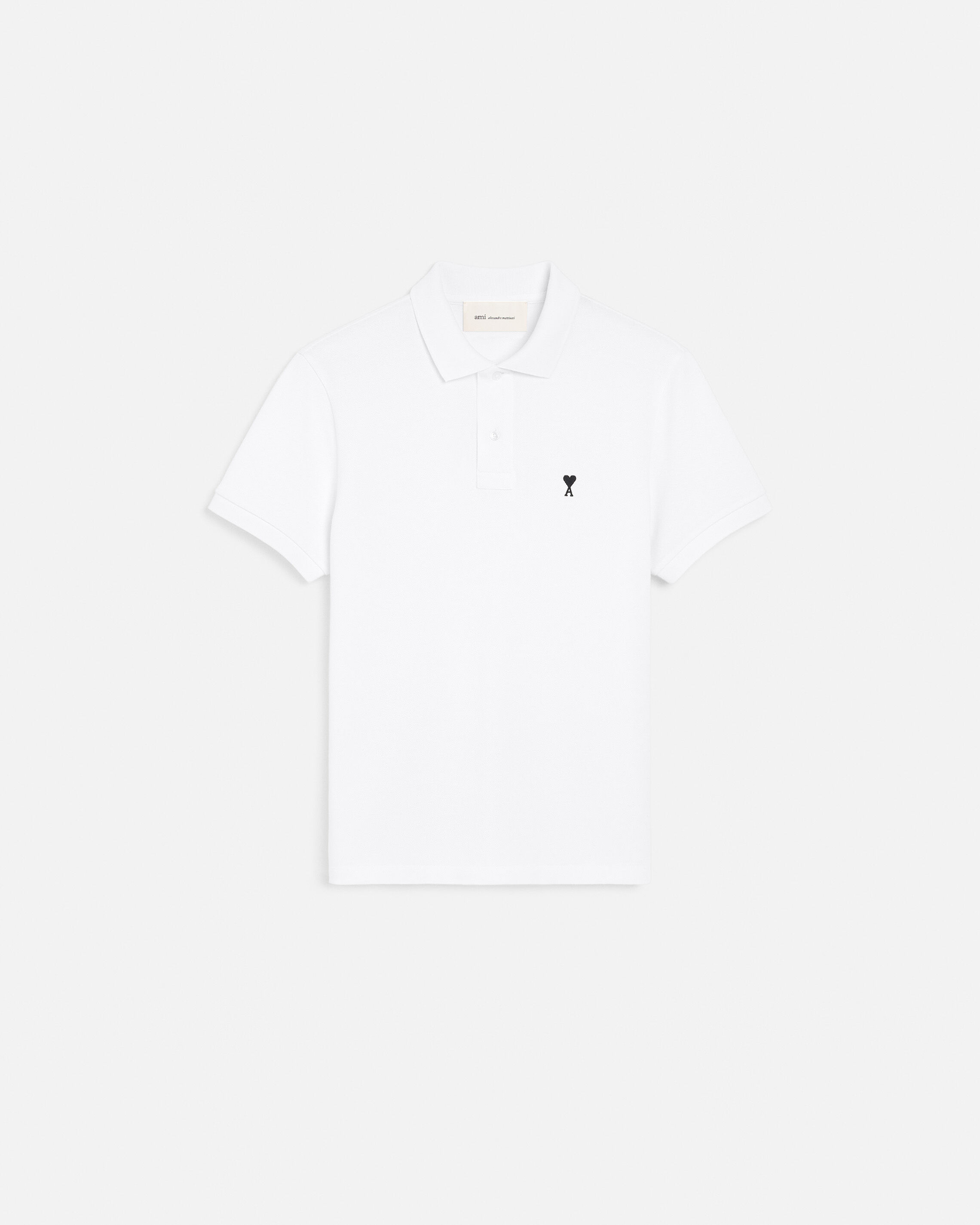 Ami Paris Uomo Bianco Polo Ami De Coeur - Immagine 5