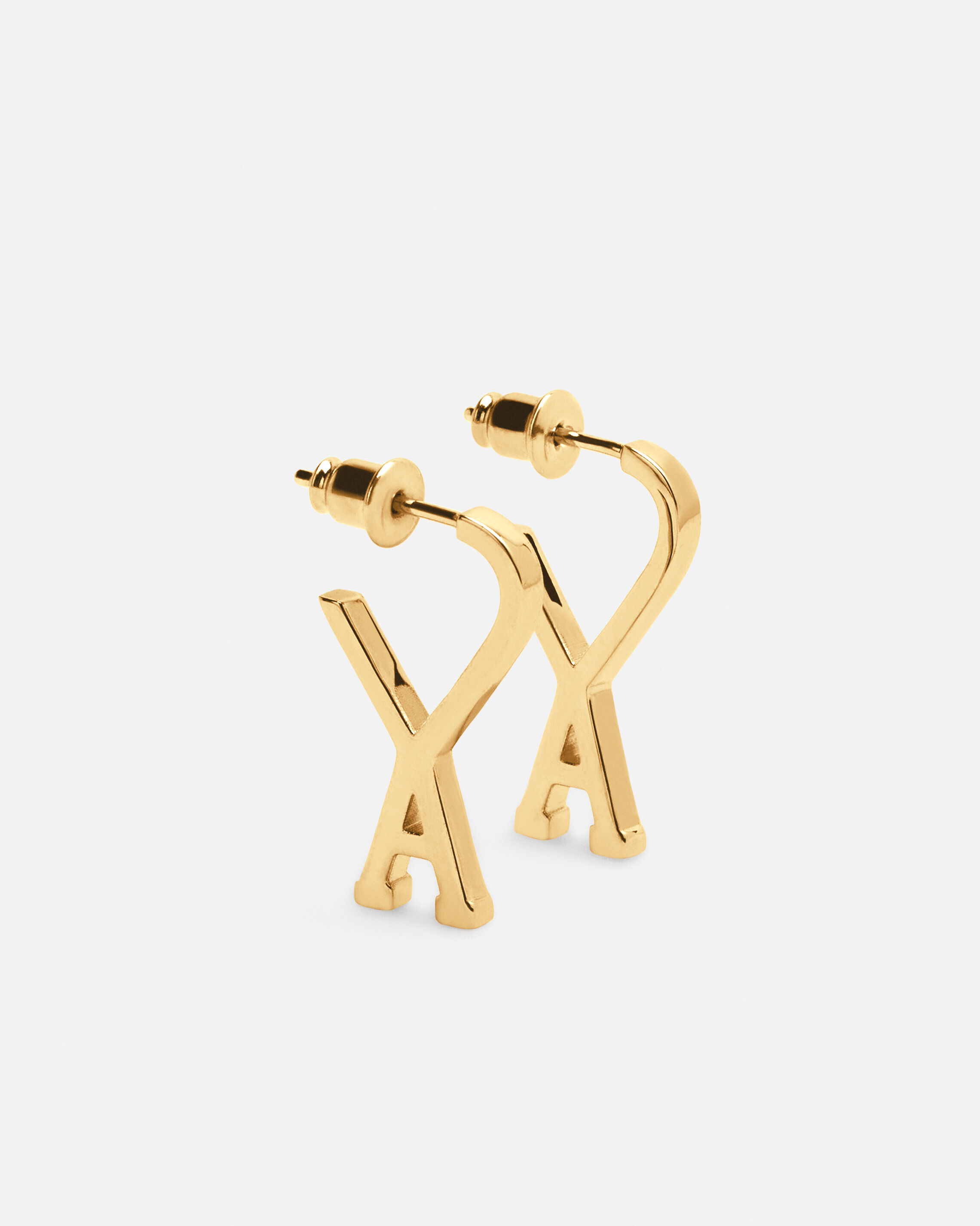 Ami Paris Donna Giallo - Orecchini In Metallo Dorato - Indossati Con Due Orecchie - Accessories - One Size - Immagine 3